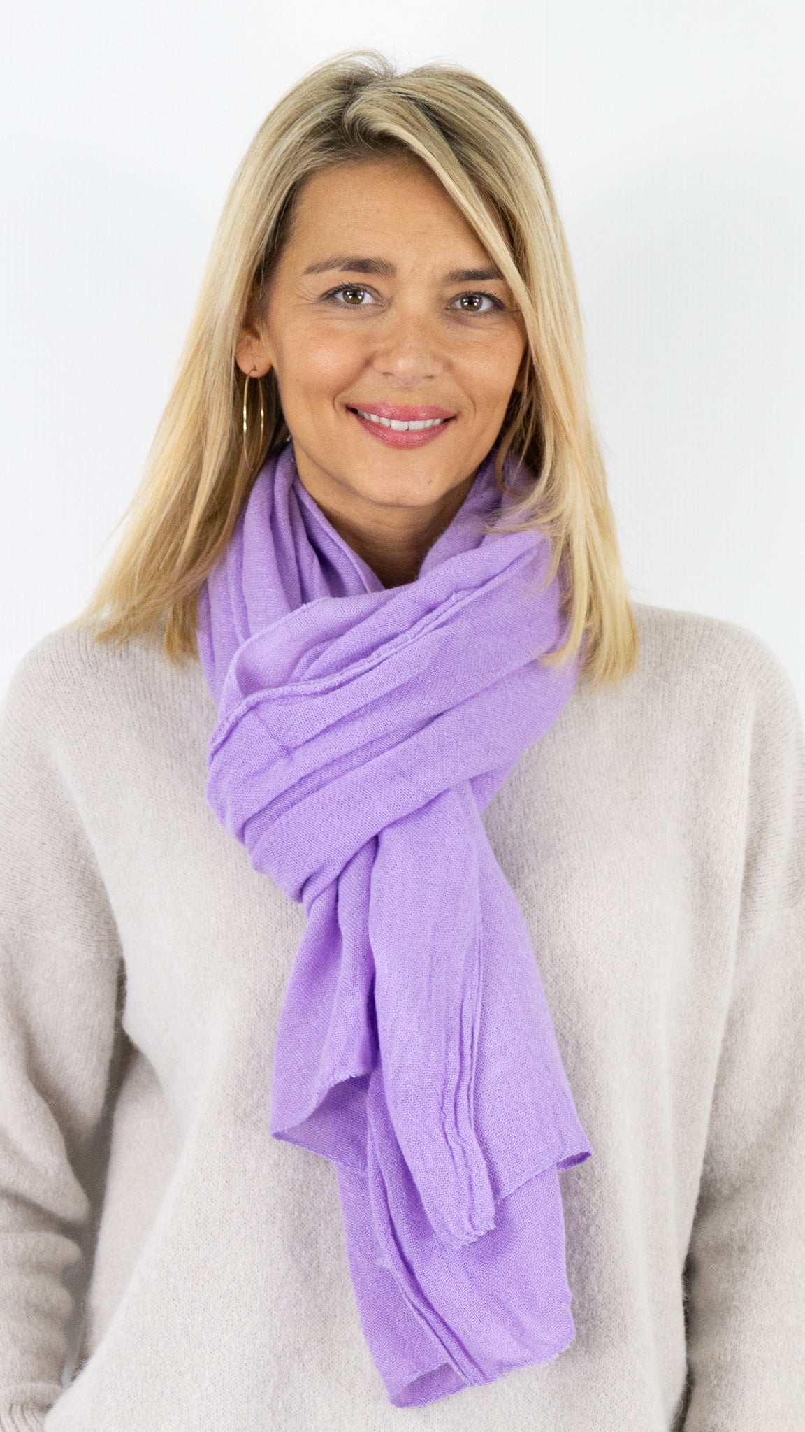 ECHARPE DOUCE BORD A BORD VOUS 39645#COLOR_1100/LILAS CLAIR