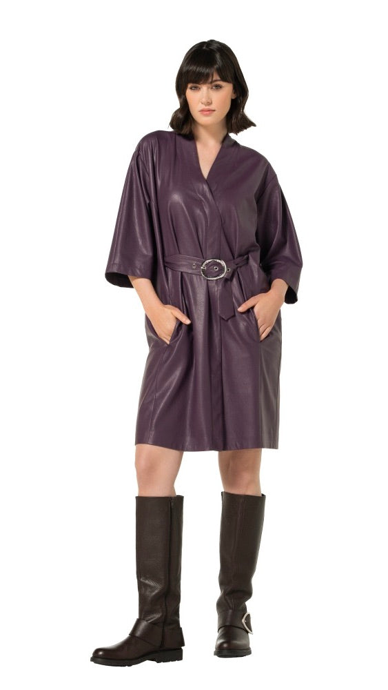ROBE EN FAUX CUIR PRUNE CAROLINE BISS 4104