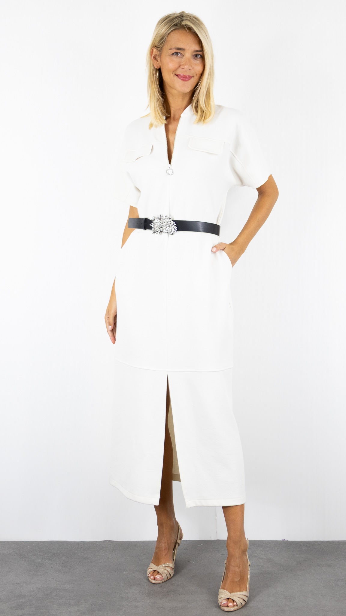 ROBE LONGUE CAROLINE BISS ECRUE CAROLINE BISS 4171