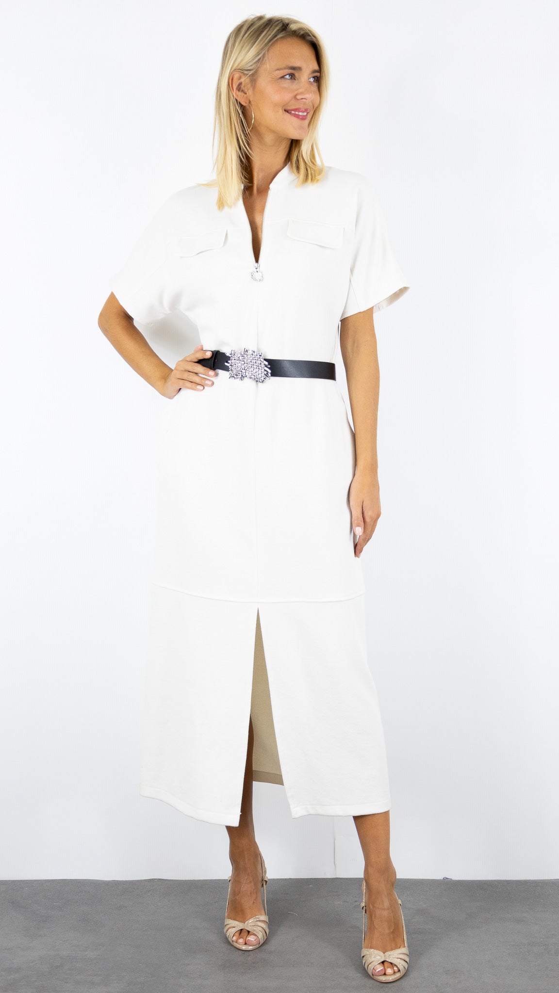 ROBE LONGUE CAROLINE BISS ECRUE CAROLINE BISS 4171