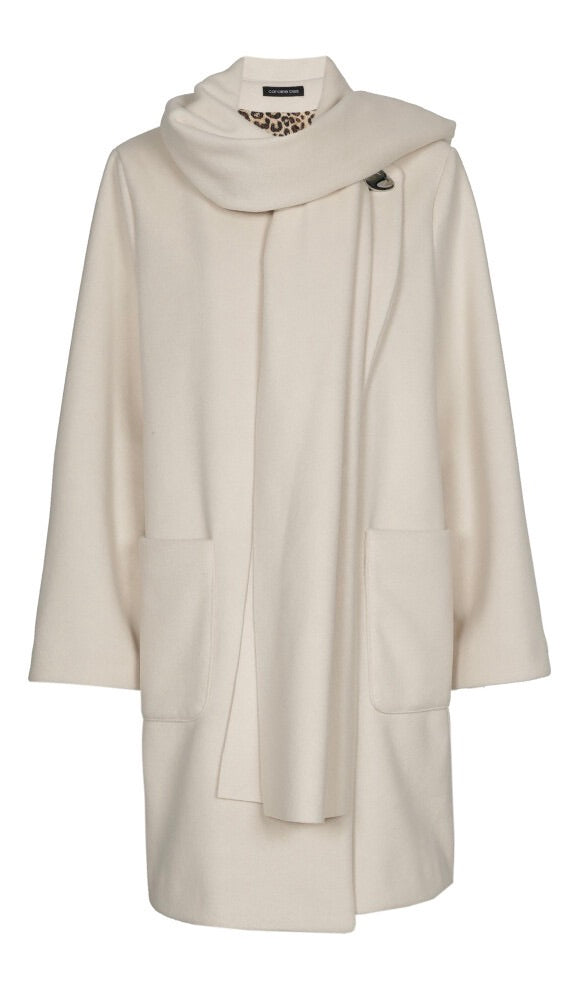 MANTEAU MILONG VELOURS AVEC COL CHALE ECRU CAROLINE BISS 4478
