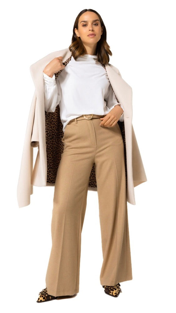 MANTEAU MILONG VELOURS AVEC COL CHALE ECRU CAROLINE BISS 4478