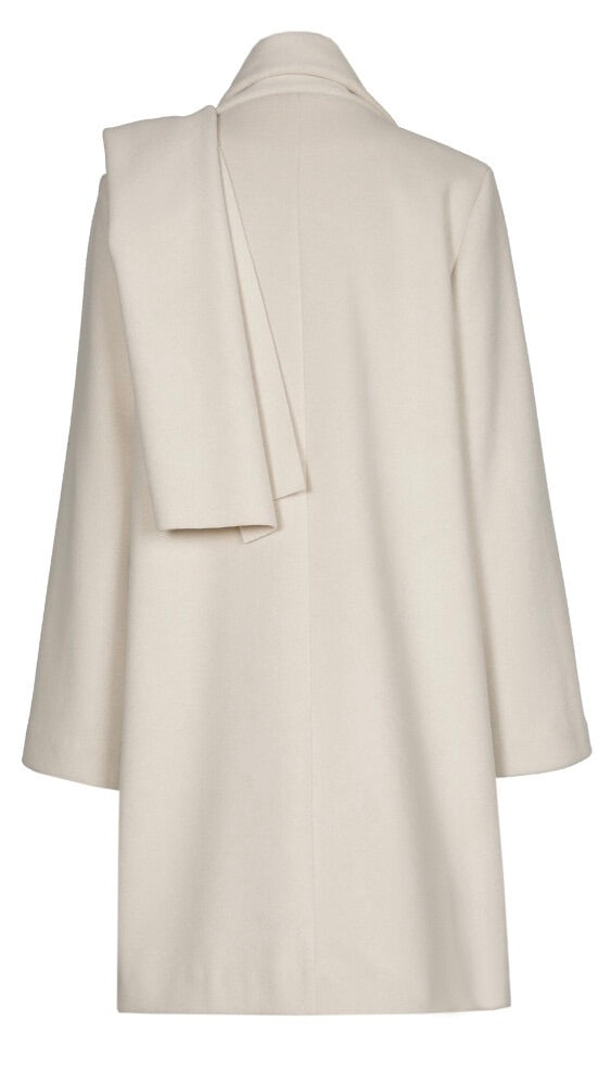 MANTEAU MILONG VELOURS AVEC COL CHALE ECRU CAROLINE BISS 4478