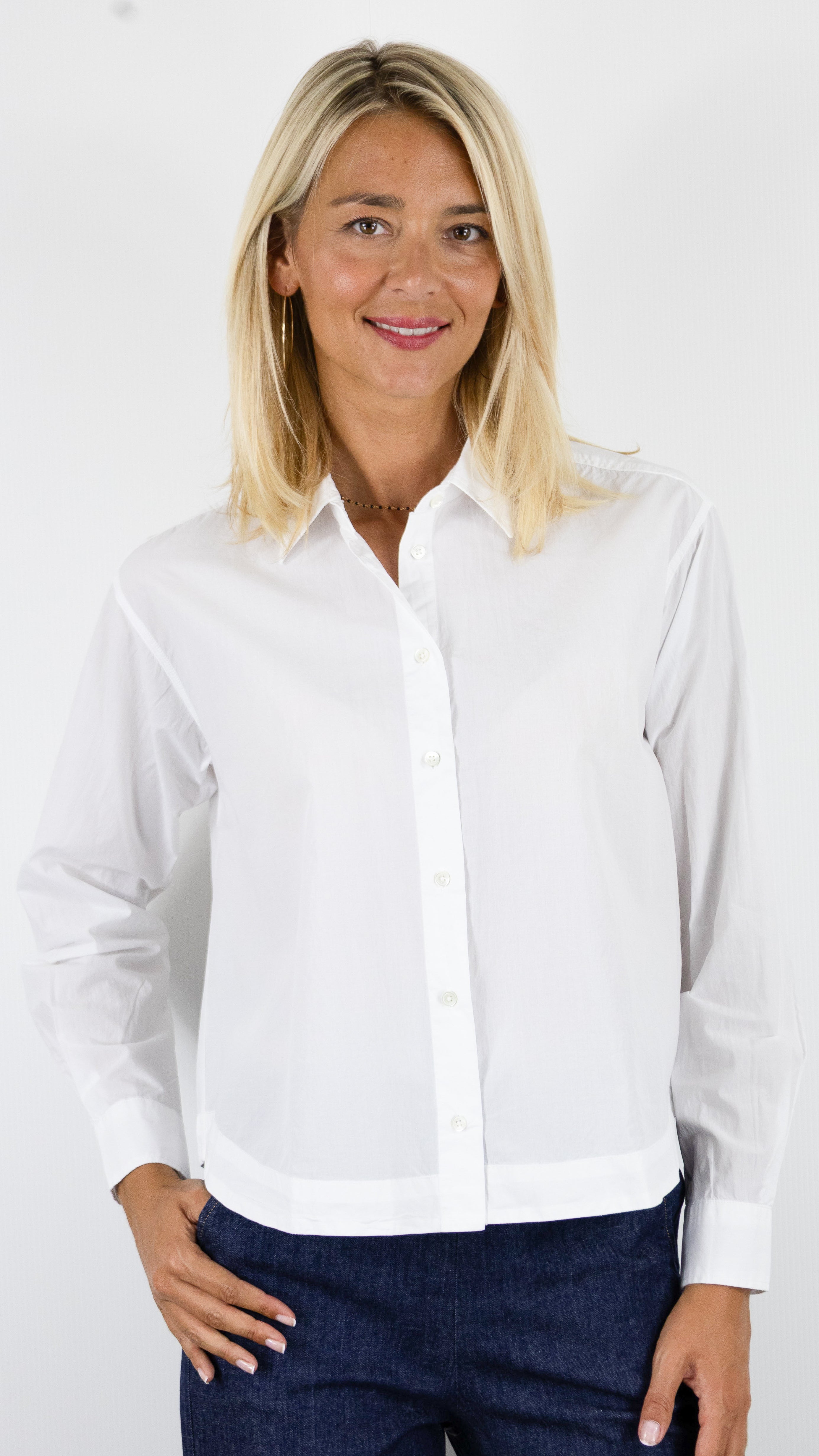 CHEMISE COURTE EN POPELINE DE COTON HARTFORD CLOVE#COLOR_20/WHITE BLANC 