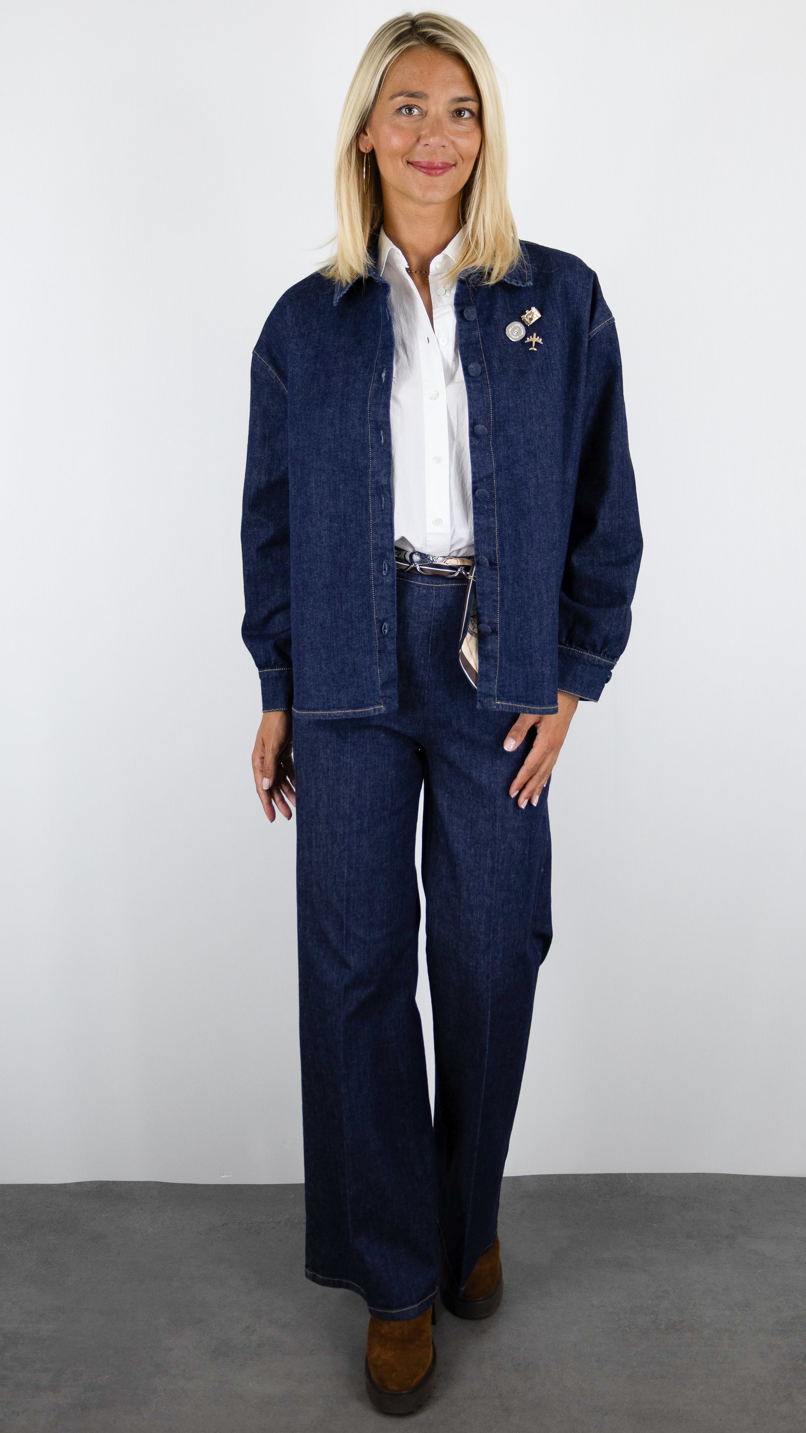 SURCHEMISE VESTE EN JEANS CAROLINE BISS 4616 POUR FEMME 