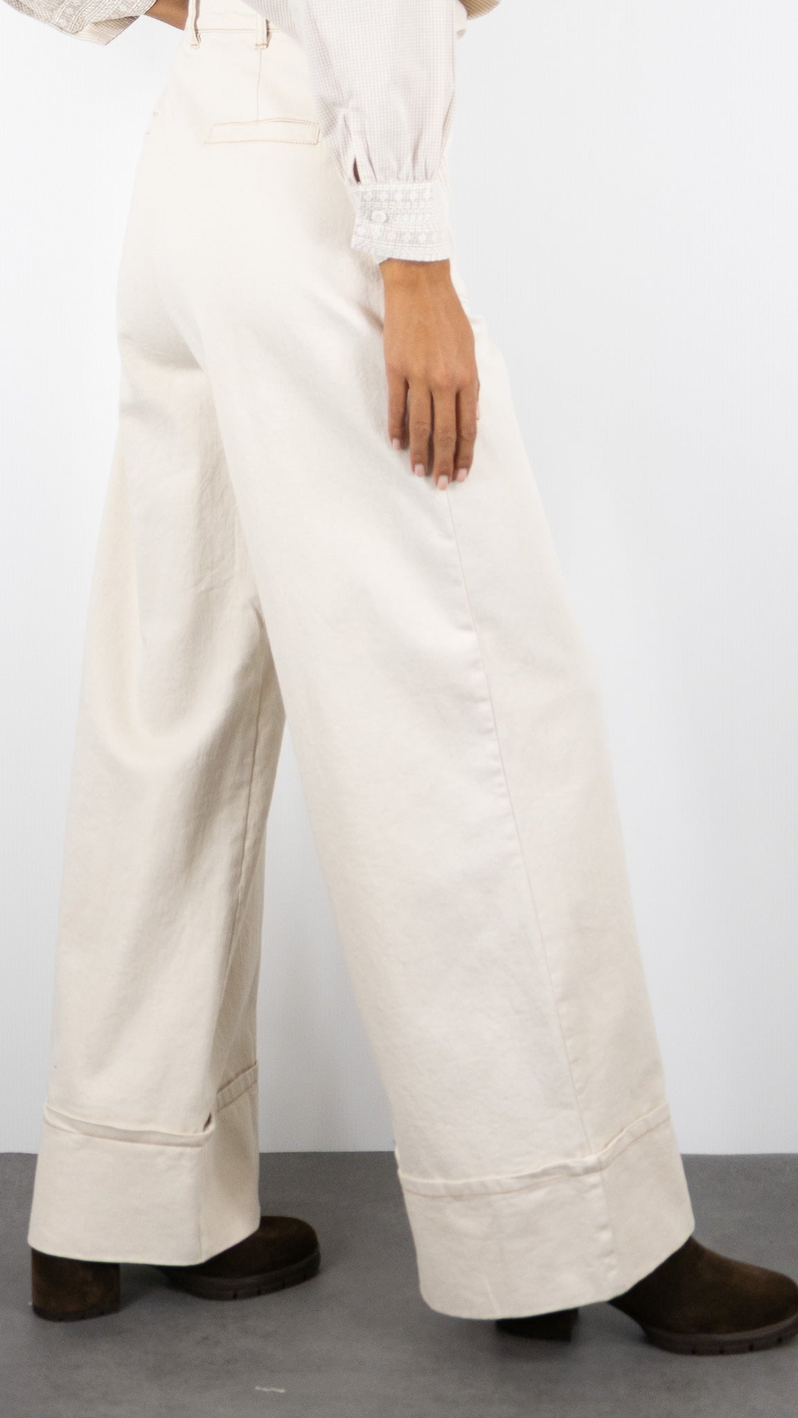 PANTALON LARGE ECRU EN COTON POUR FEMME CAROLINE BISS 4559