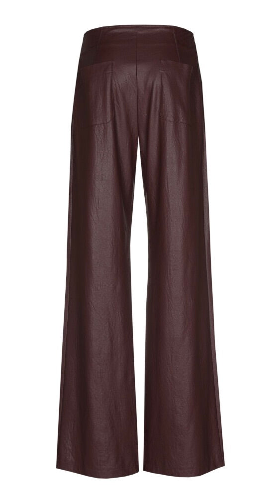 PANTALON LARGE EN FAUX CUIR VEGAN FEMME CAROLINE BISS 4567#COLOR_55/BORDEAUX