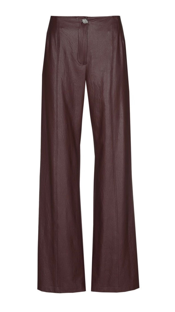 PANTALON LARGE EN FAUX CUIR VEGAN FEMME CAROLINE BISS 4567#COLOR_55/BORDEAUX