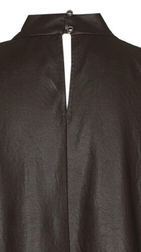 TOP CRAVATTE EN CUIR VEGAN CHOCO FEMME CAROLINE BISS 4664