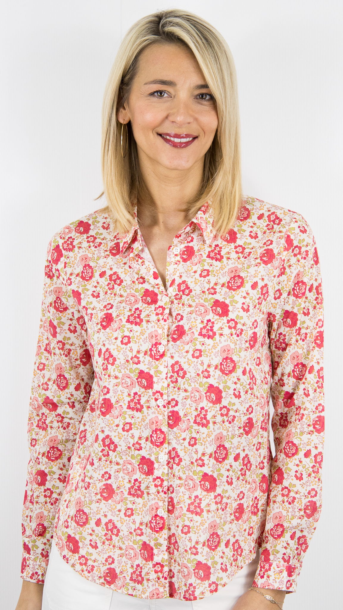 CHEMISE EN COTON FLEURIE POUR FEMME YCOO 4710B