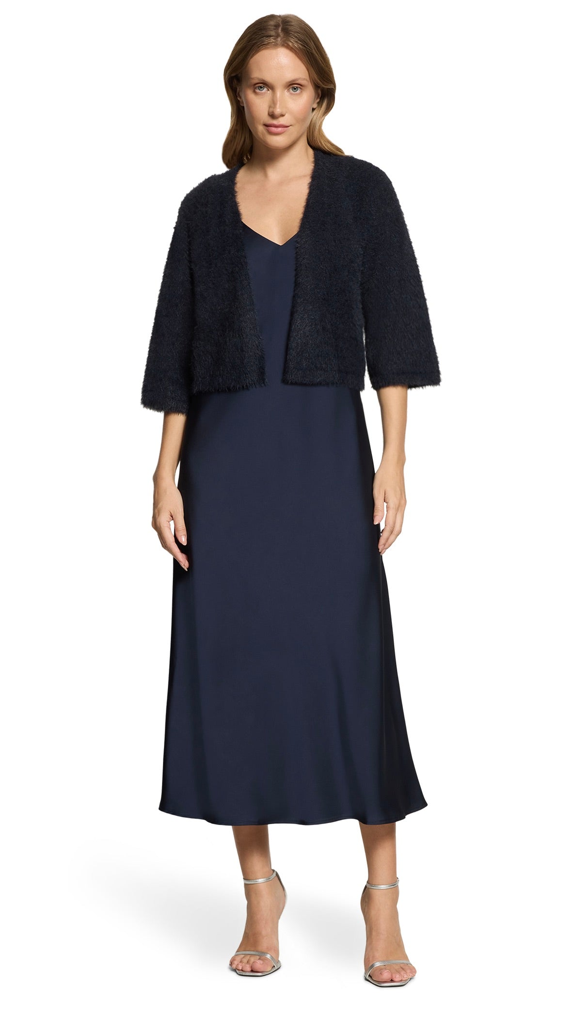 BOLERO EN MAILLE POILUE POUR FEMME VERAMONT 5218/4060#COLOR_8541/NIGHT SKY