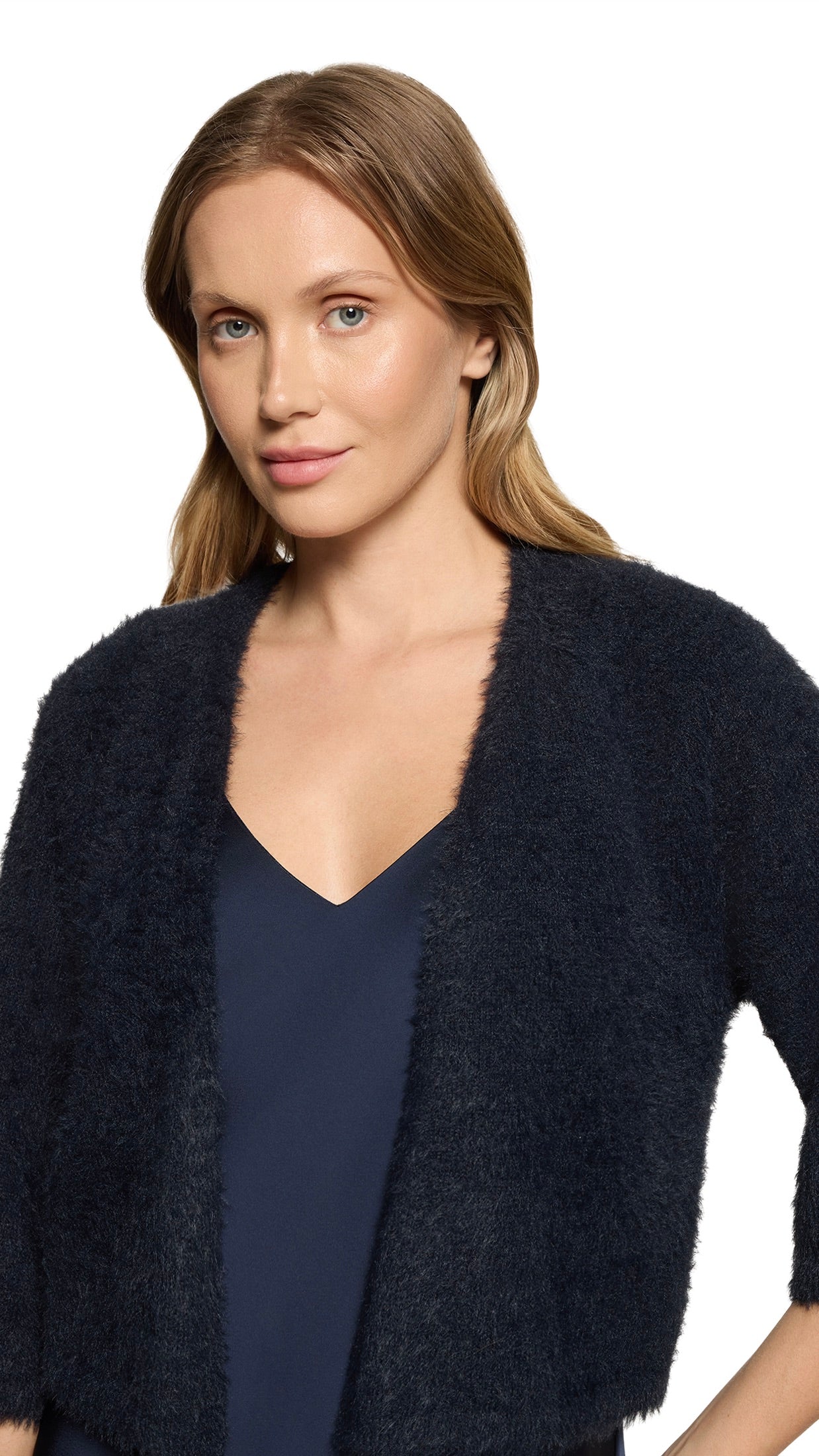 BOLERO EN MAILLE POILUE POUR FEMME VERAMONT 5218/4060#COLOR_8541/NIGHT SKY