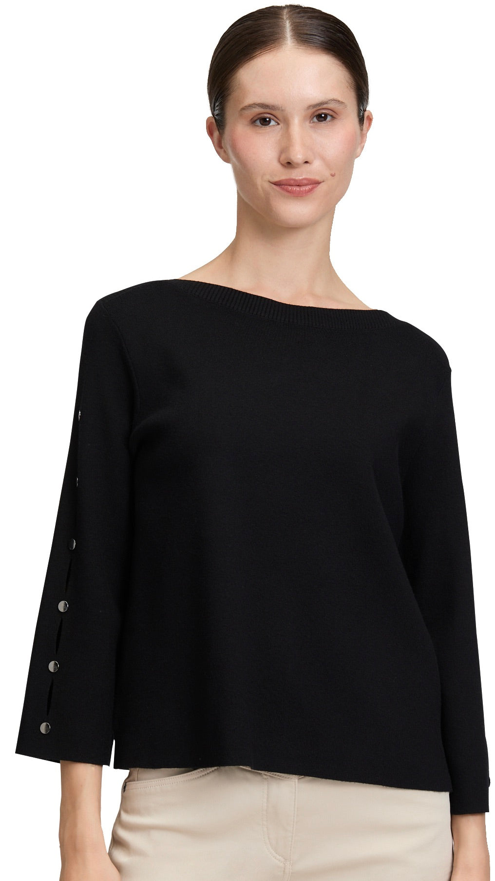 PULL AMPLE AJOURE NOIR POUR FEMME BETTY BARCLAY 5299/2907