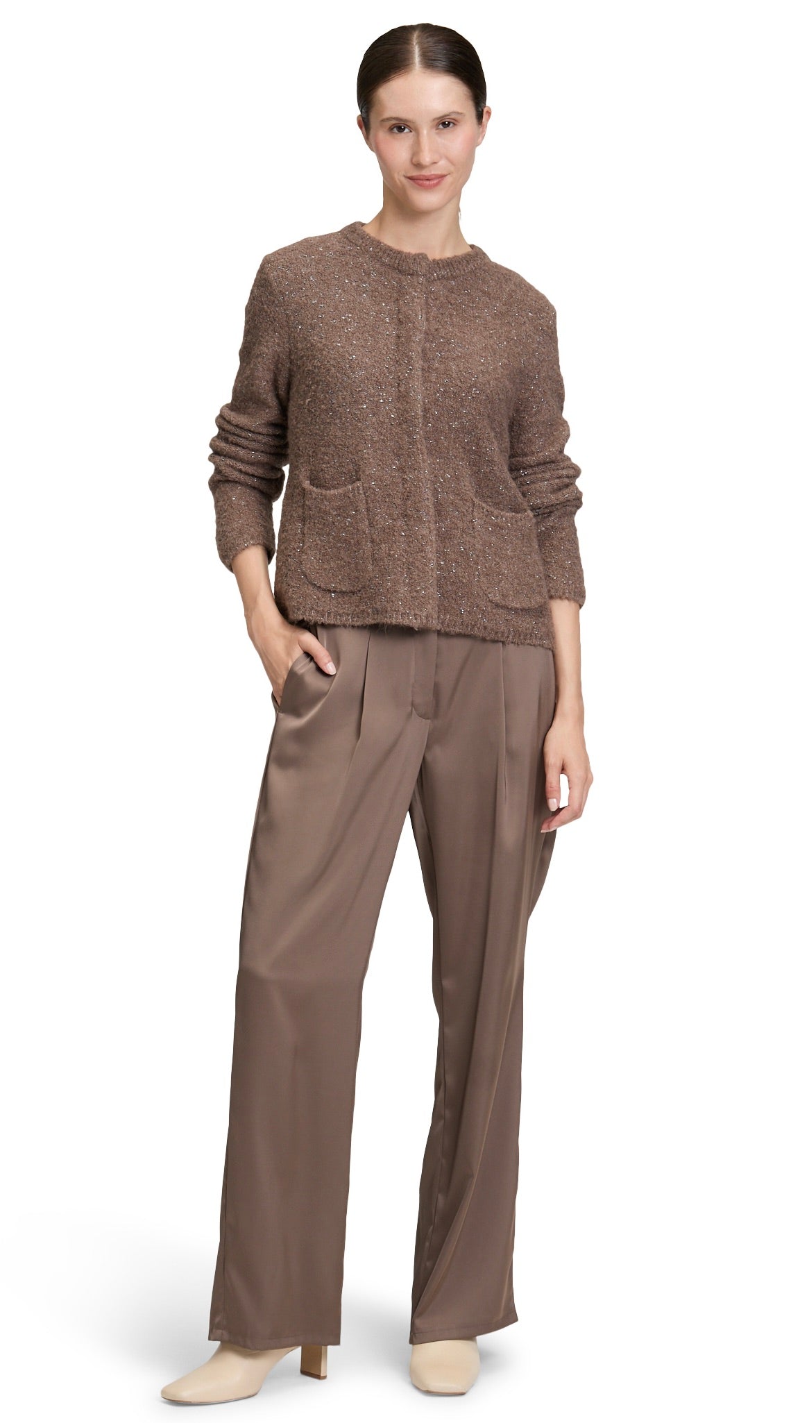 CARDIGAN A PAILLETTES TAUPE  BETTY BARCLAY 5331/1608