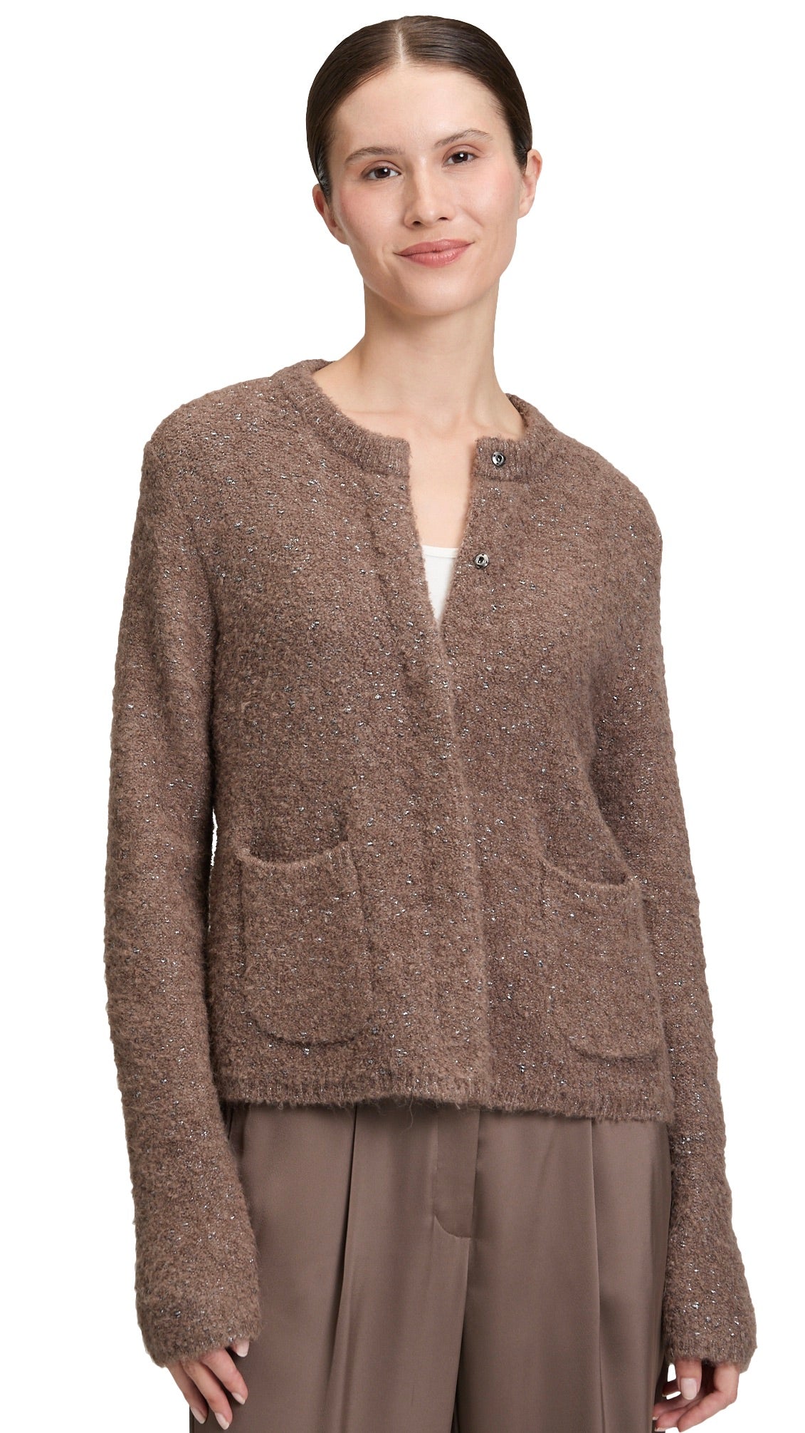 CARDIGAN A PAILLETTES TAUPE  BETTY BARCLAY 5331/1608