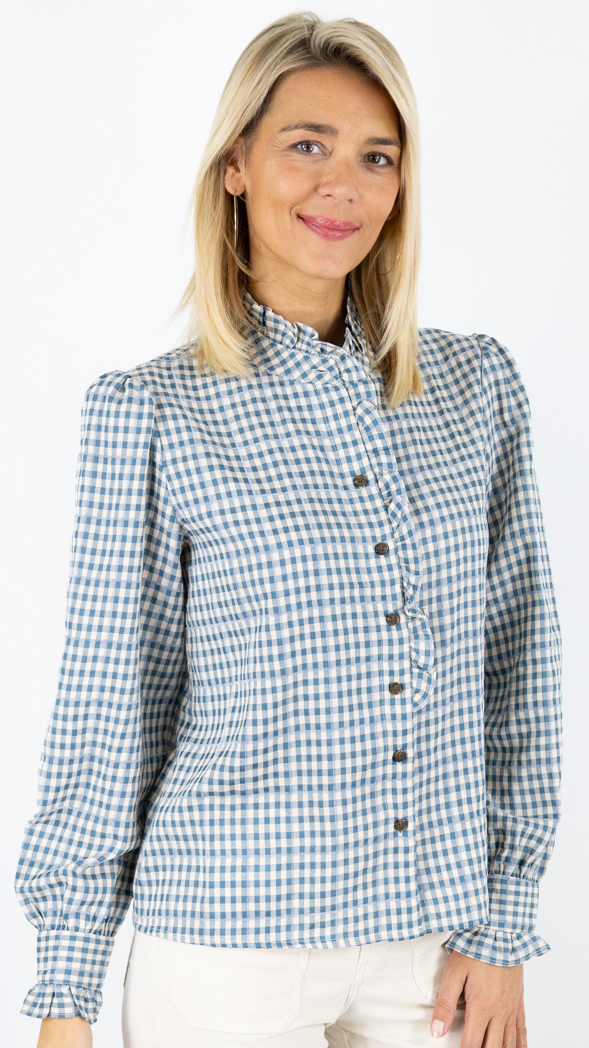 BLOUSE À CARREAUX 5392 LILI ET LALA#color_BLEU