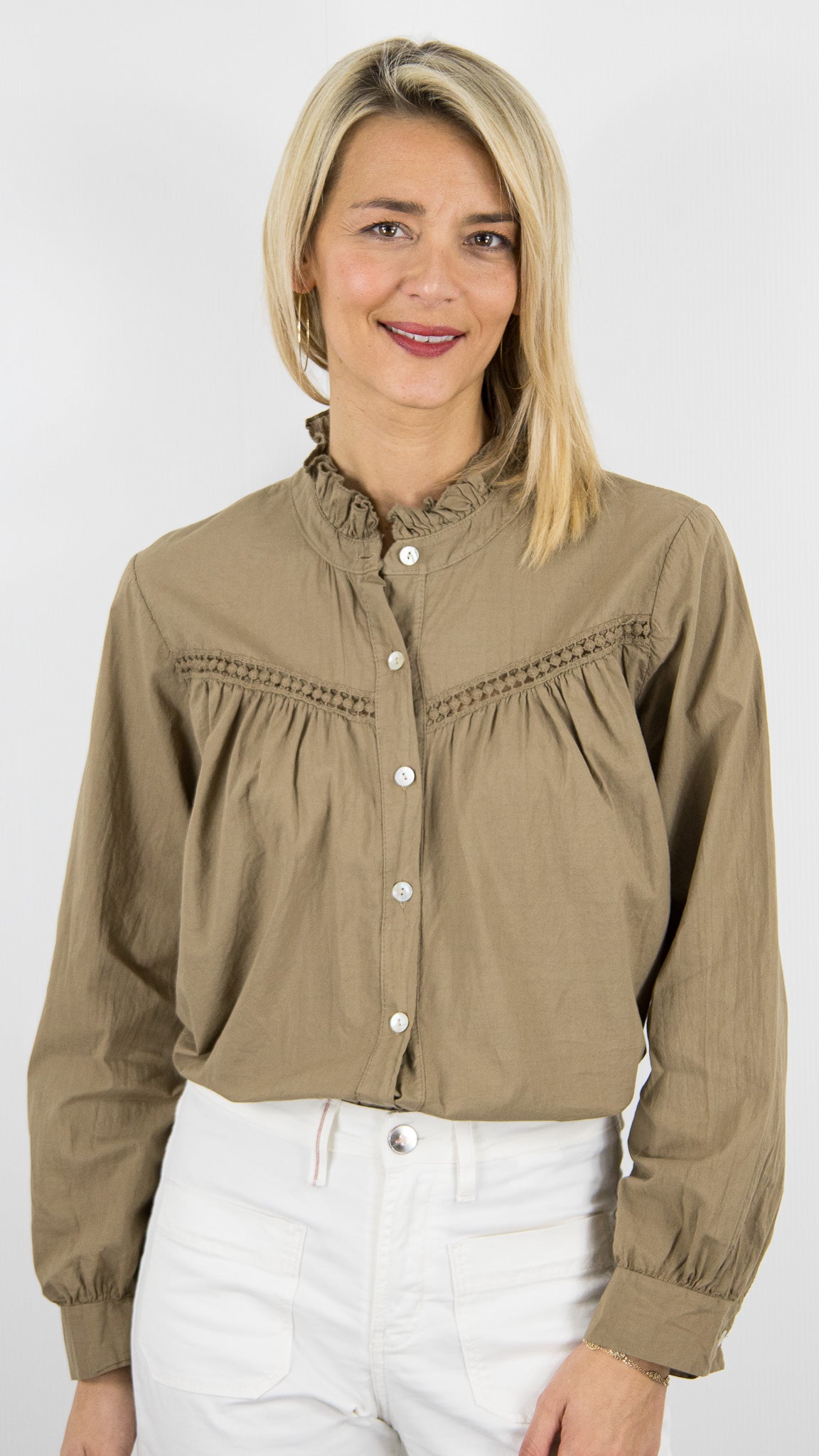 CHEMISE AMPLE EN COTON POUR FEMME ANDROMEDE 5804#COLOR_CAMEL