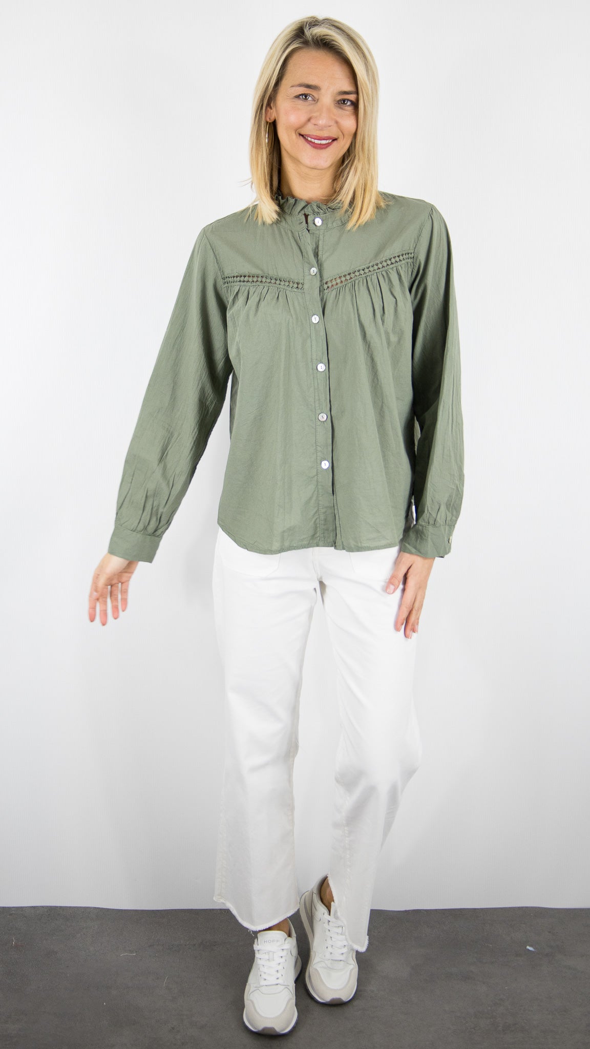 CHEMISE AMPLE EN COTON POUR FEMME ANDROMEDE 5804#COLOR_KAKI