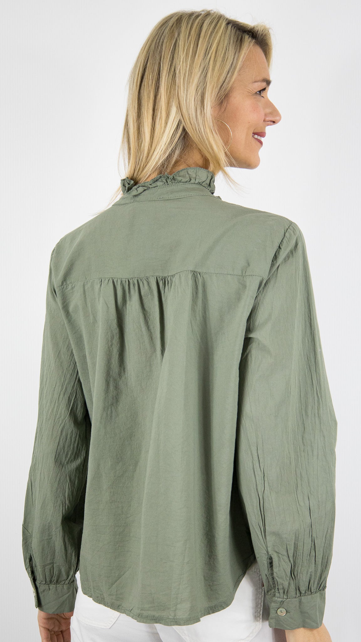CHEMISE AMPLE EN COTON POUR FEMME ANDROMEDE 5804#COLOR_KAKI