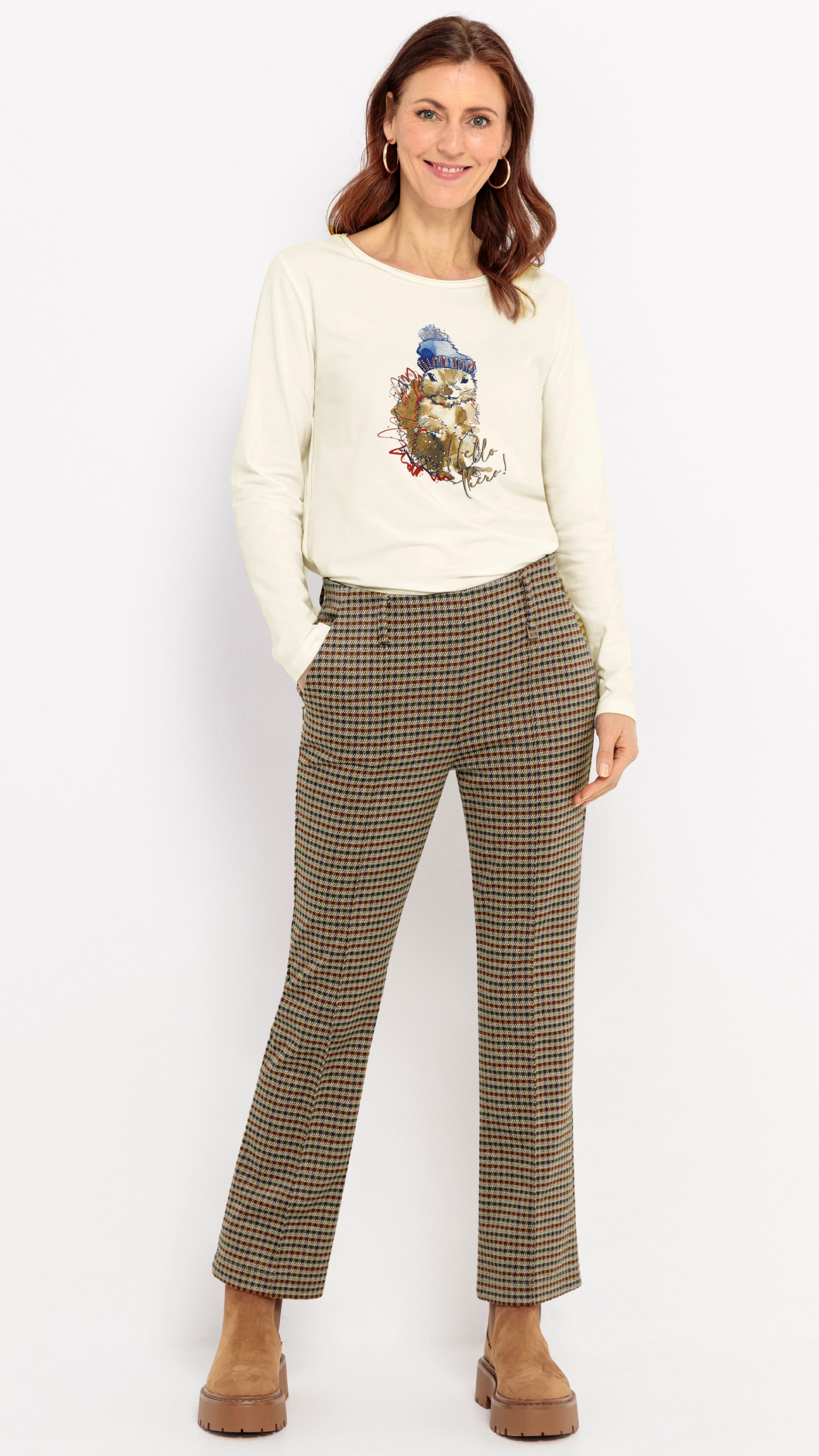 PANTALON PIED DE POULE FEMME BIANCA SIENA 60029