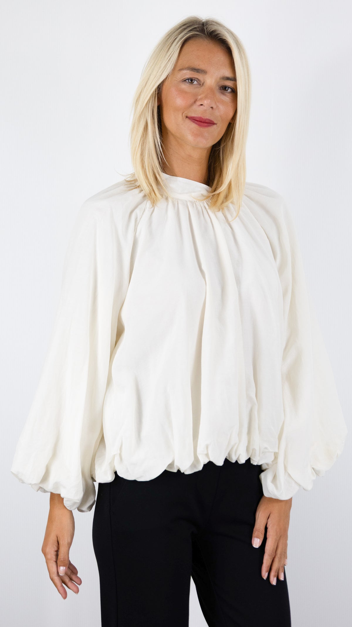 BLOUSE AMPLE PLISSEE CEREMONIE POUR FEMME VOUS 15438#COLOR_ECRU