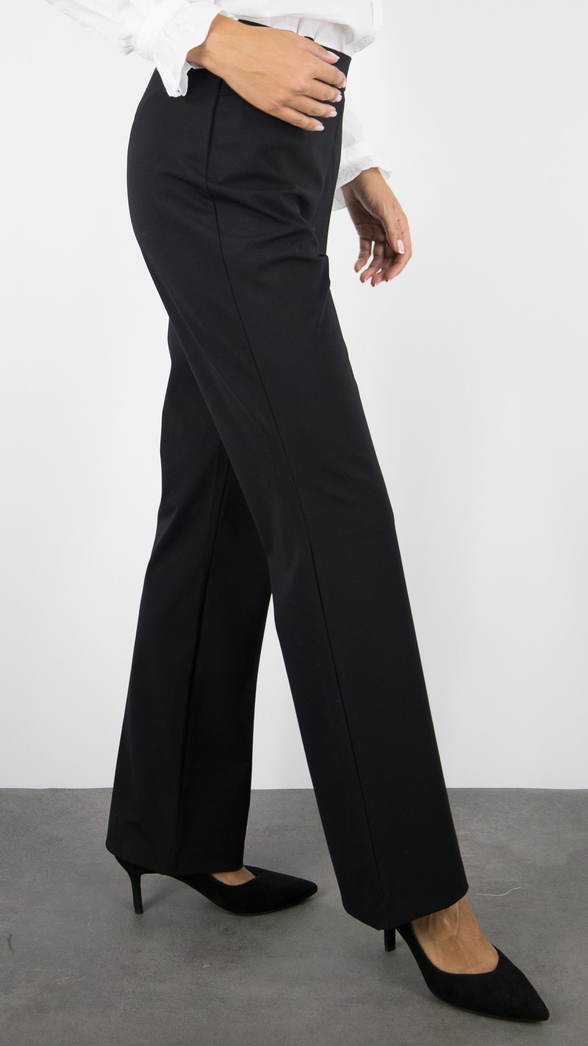 PANTALON FLARE TAILLE ELASTIQUE FEMME NOIR TONI ALICE NEW 61-16 2855-18#COLOR_089/BLACK