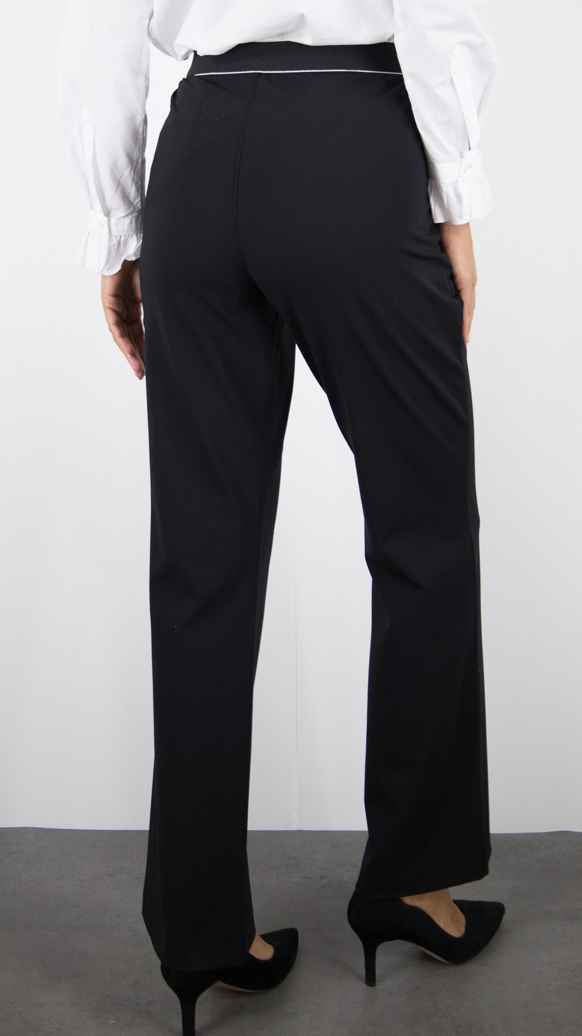 PANTALON FLARE TAILLE ELASTIQUE FEMME NOIR TONI ALICE NEW 61-16 2855-18#COLOR_089/BLACK