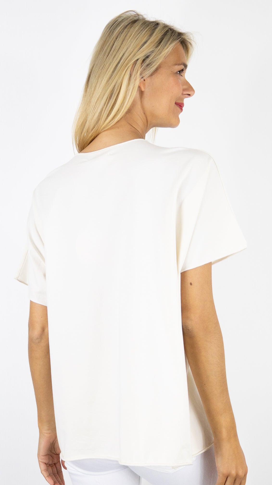 TEE-SHIRT V AMPLE MANCHES COURTES FEMME ANDROMEDE 6252#COLOR_BEIGE