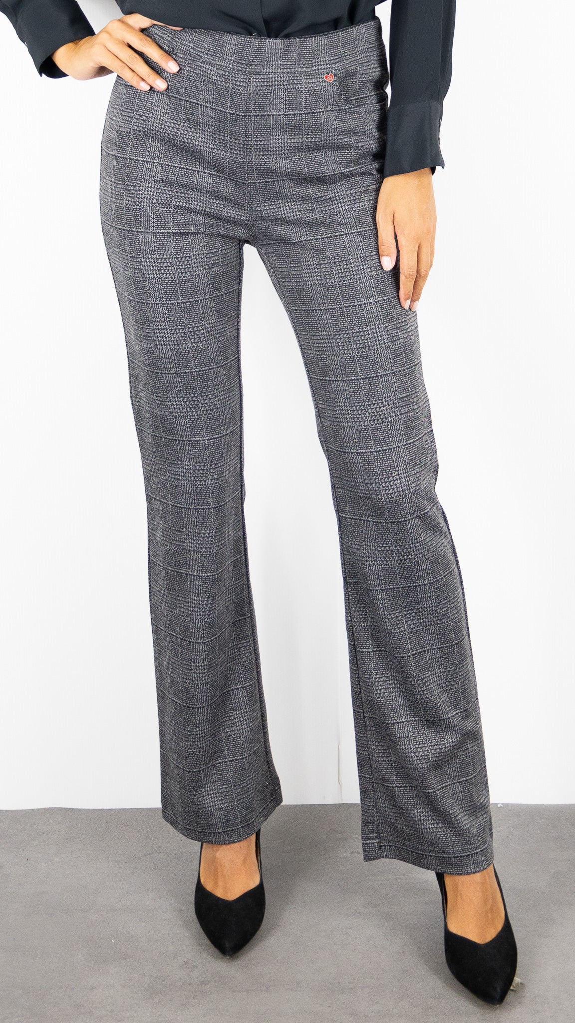 PANTALON FLARE PRINCES DE GALLES FEMME TAILLE ELASTIQUE TONI ALICE 64-04 2810-3