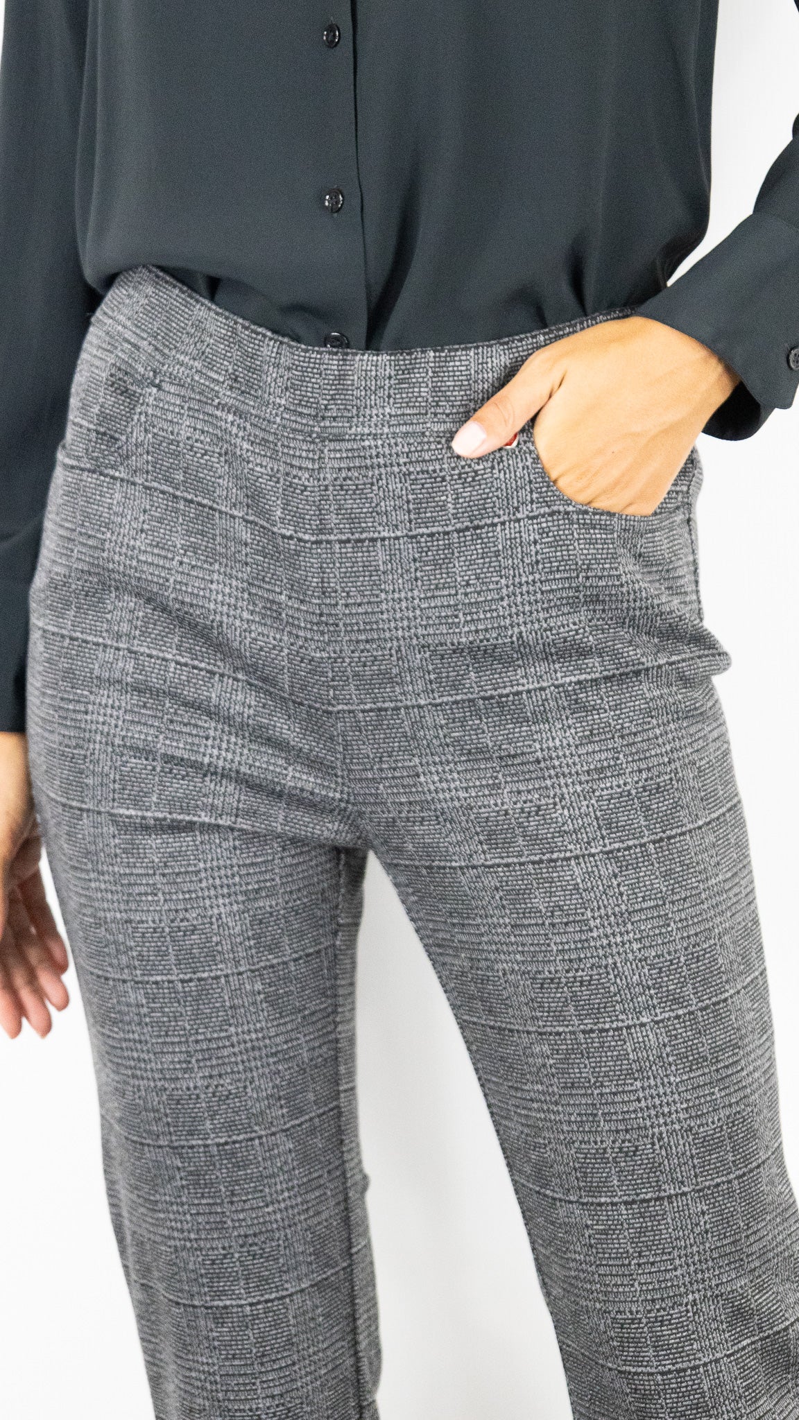 PANTALON FLARE PRINCES DE GALLES FEMME TAILLE ELASTIQUE TONI ALICE 64-04 2810-3