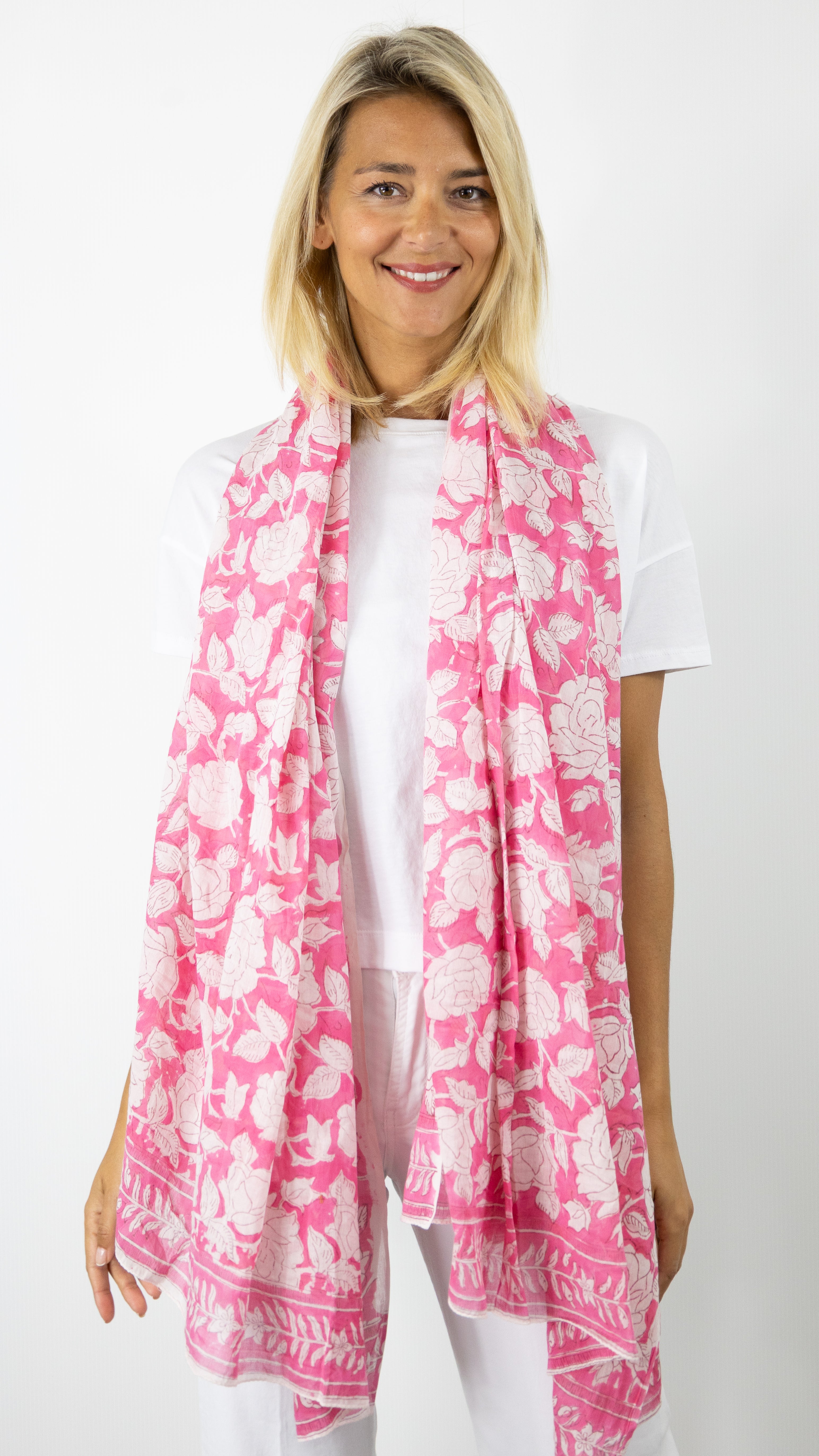 ETOLE BLOCK PRINT 100% COTON ATOLL 67123#COLOR_0400/ROSE CLAIR