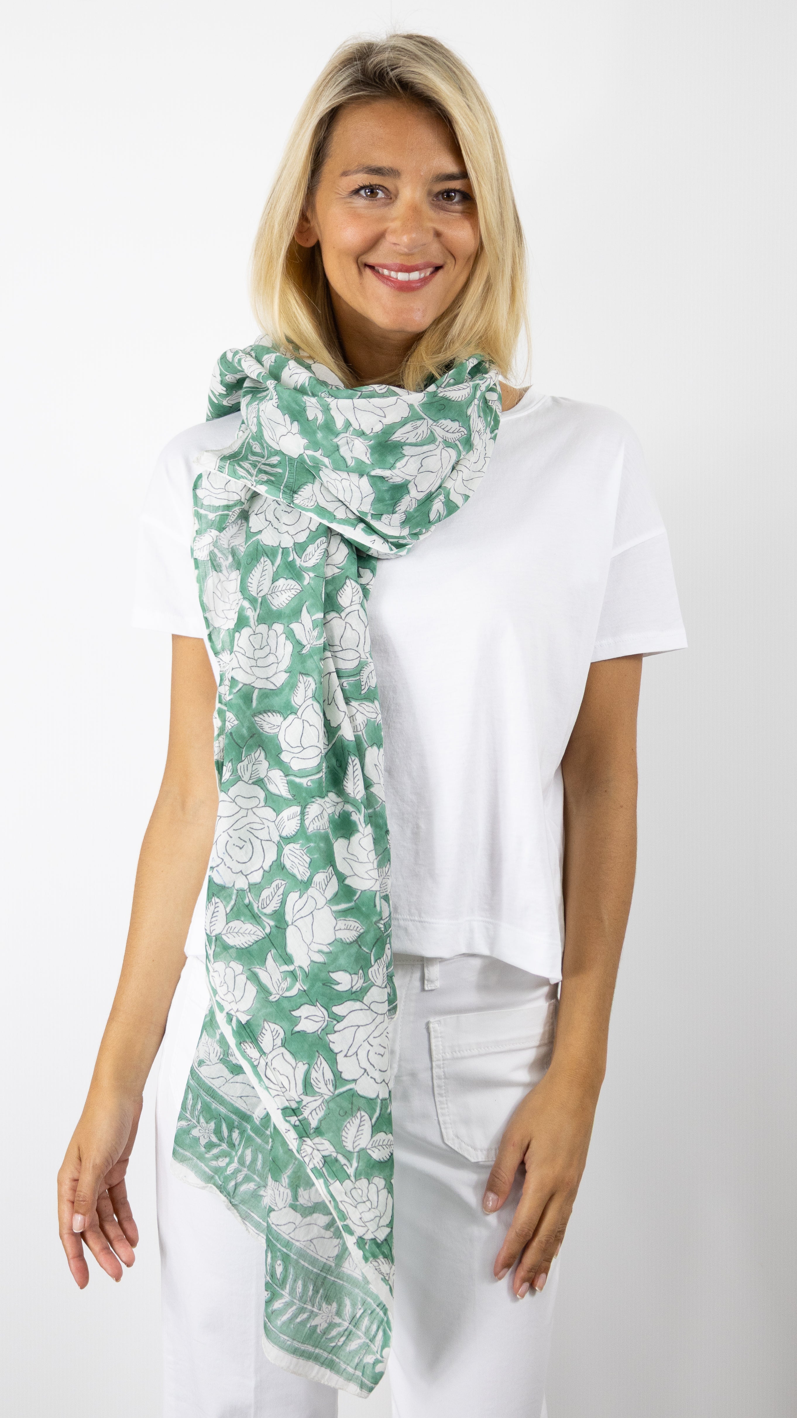 ETOLE BLOCK PRINT 100% COTON ATOLL 67123#COLOR_0800/VERT CLAIR