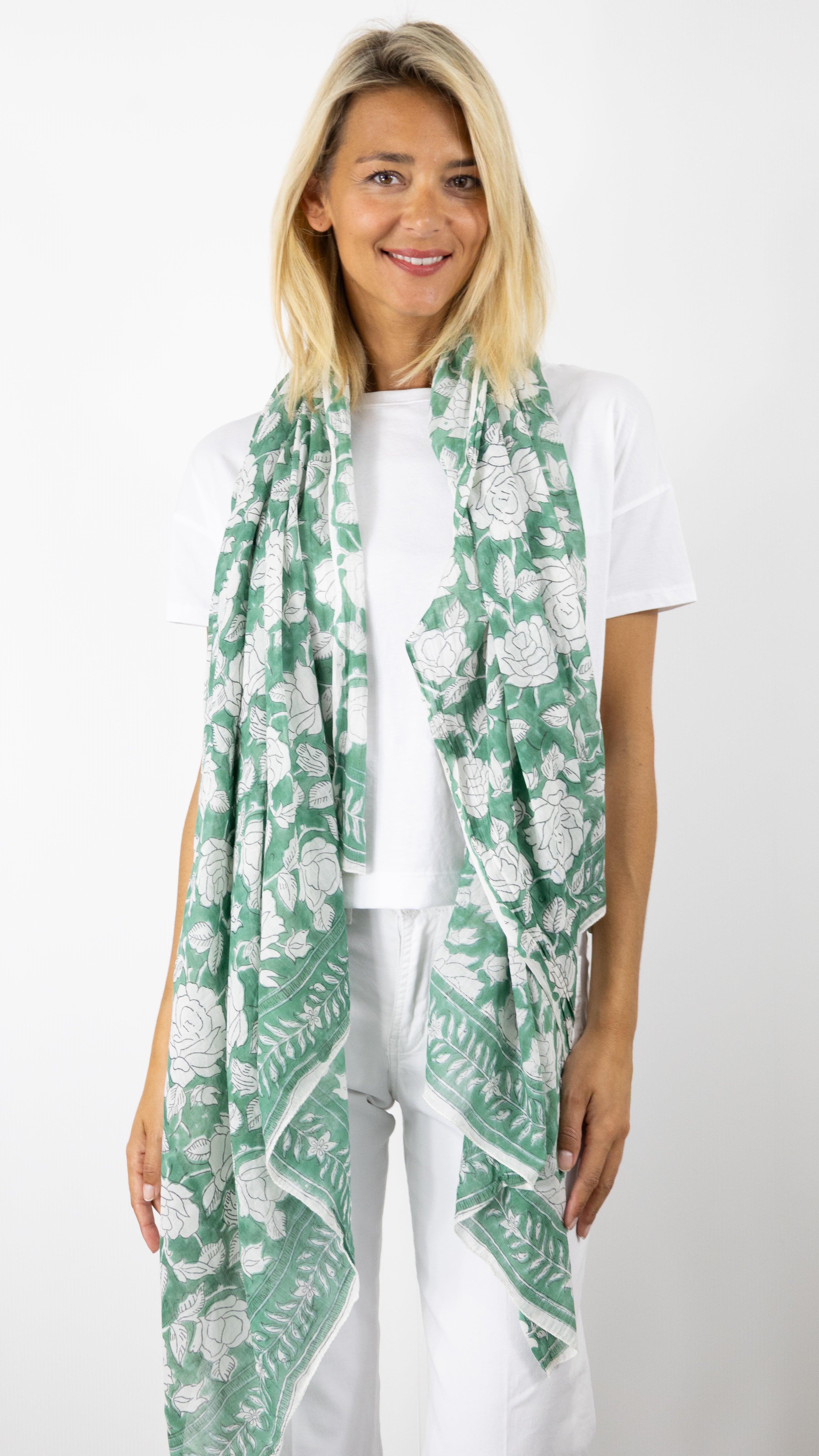 ETOLE BLOCK PRINT 100% COTON ATOLL 67123#COLOR_0800/VERT CLAIR