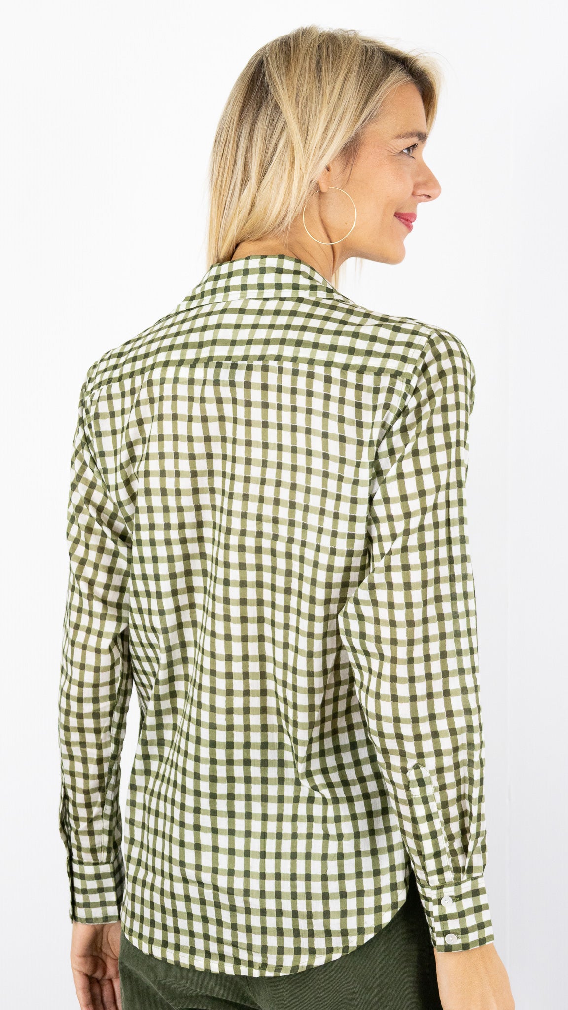 CHEMISE DROITE IMPRIME ZEBRE LUK AP 67692#COLOR_0853/VERT FONCE