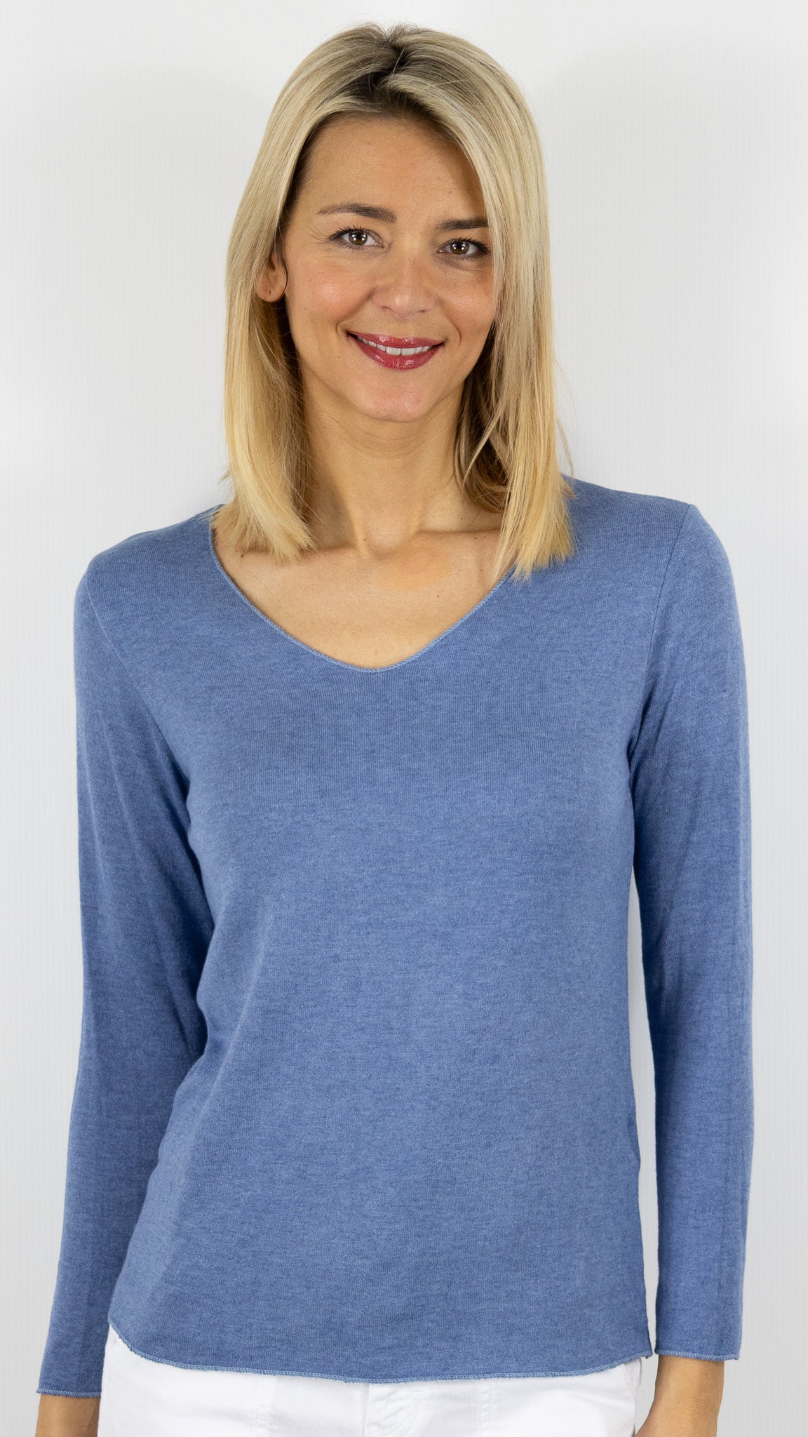 TEE-SHIRT COL V COUPE DROITE STUDIO PARISIEN 6789/1 JEANS