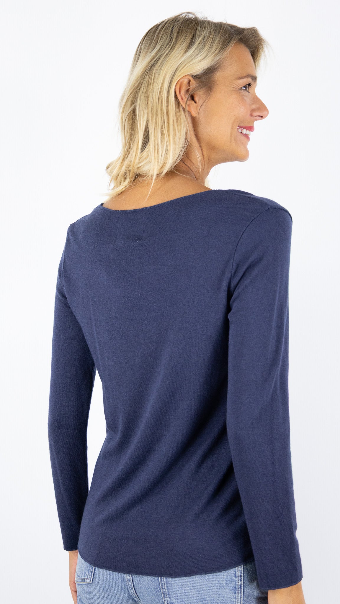 TEE SHIRT V SOUS PULL STUDIO PARISIEN 6789/1#COLOR_BLU SCURO