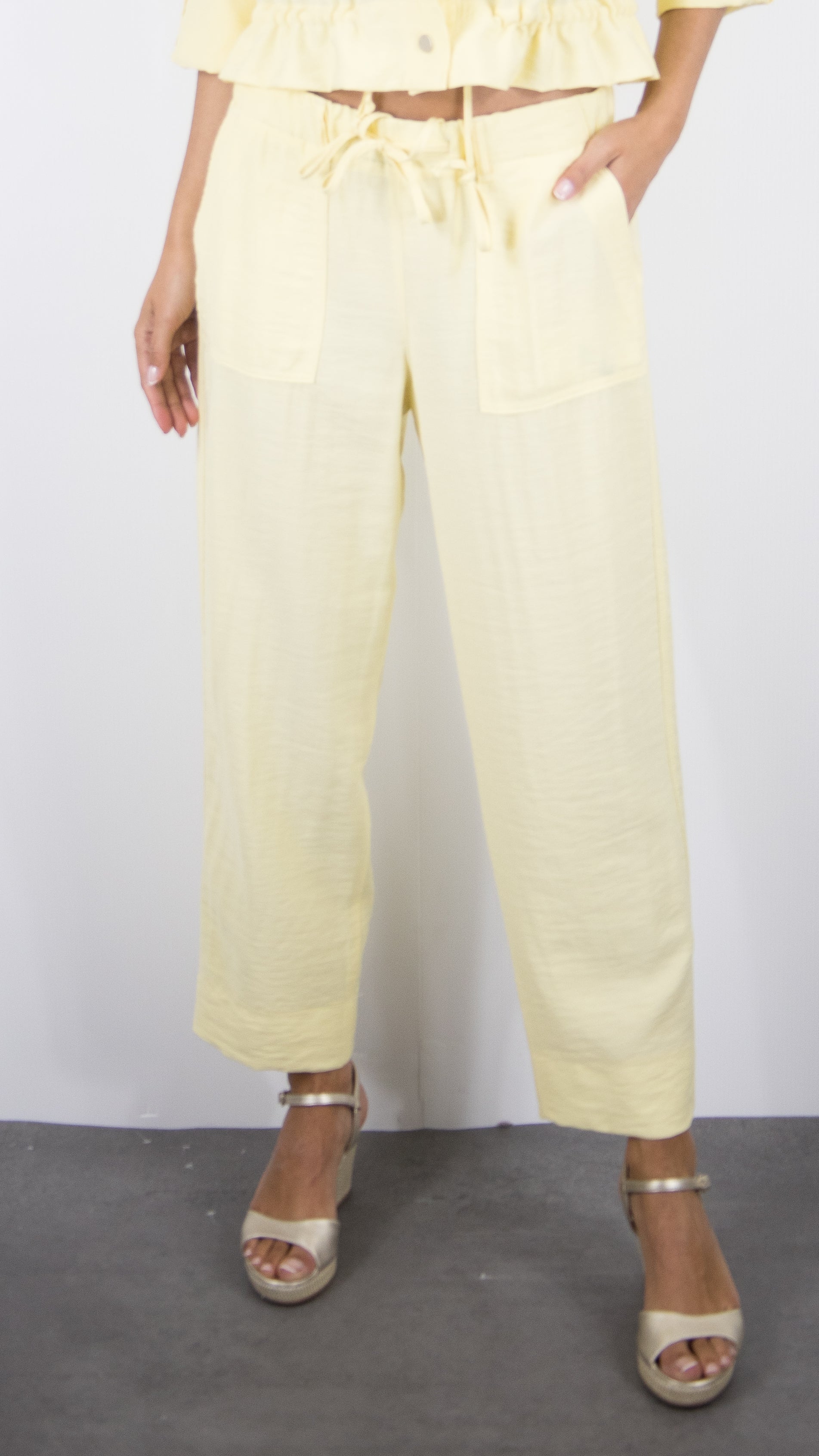 PANTALON FLUIDE TAILLE ELASTIQUEE POUR FEMME VANILLE BIANCA PARIGI 70031