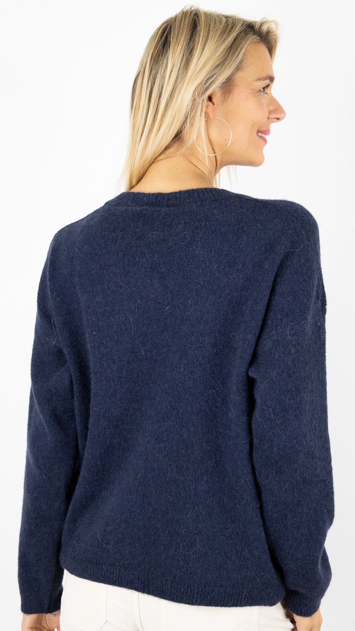 PULL COL V FEMME 7236V MAELYS#color_MARINE