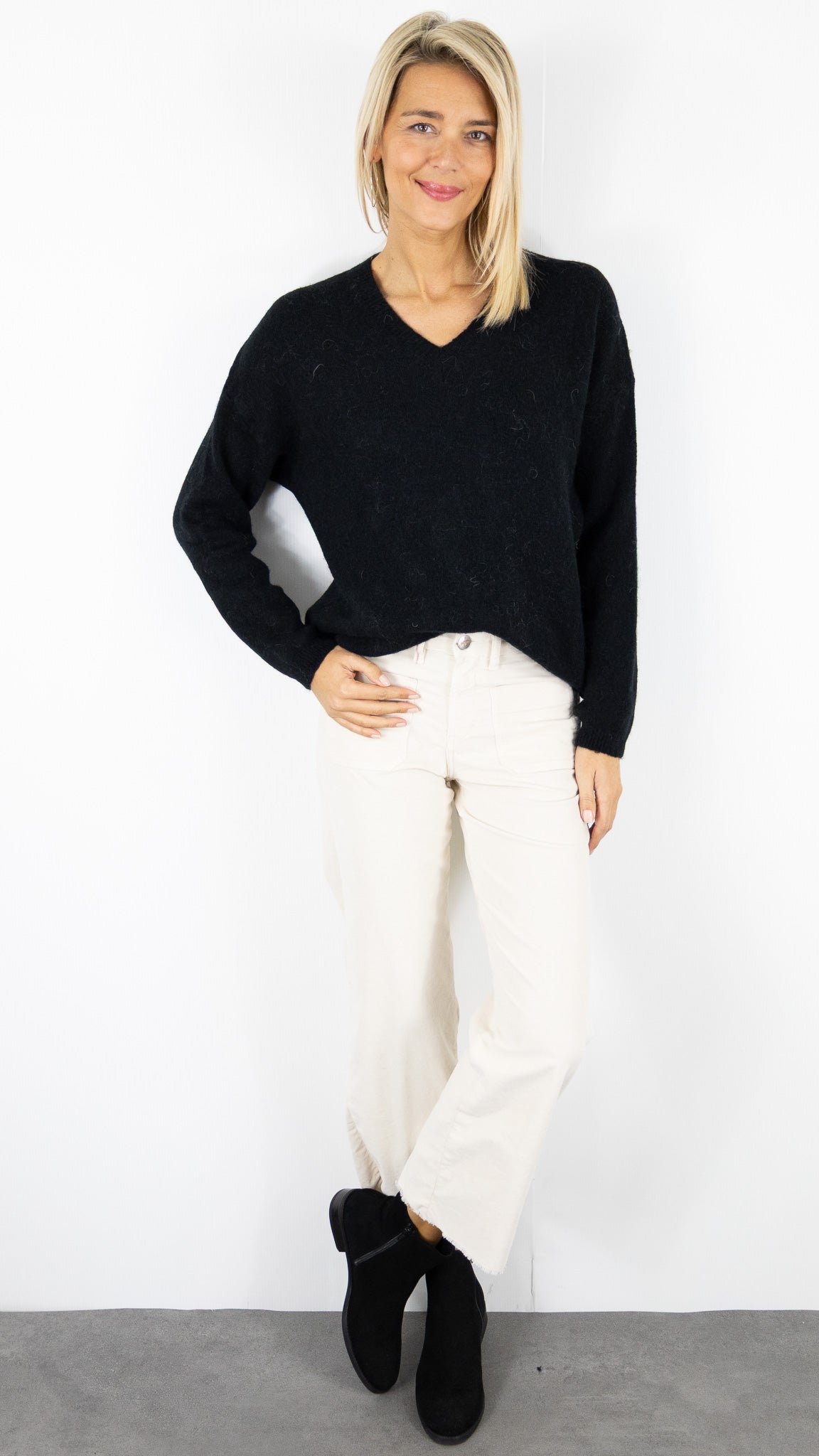 PULL COL V FEMME 7236V MAELYS#color_NOIR