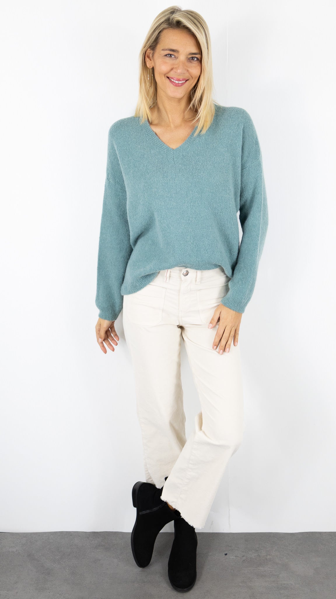 PULL COL V FEMME 7236V MAELYS#color_VERT CELADON