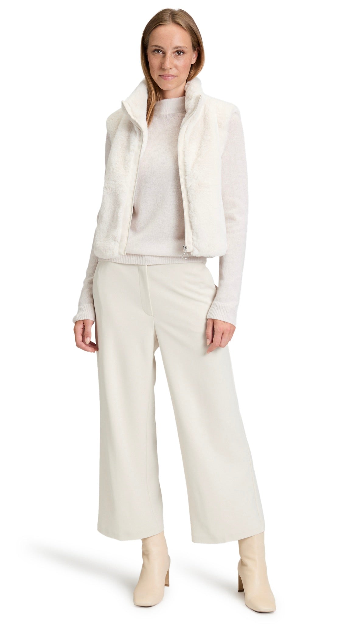 GILET SANS MANCHES FAUSSE FOURRURE ECRU BETTY BARCLAY 7241/2901