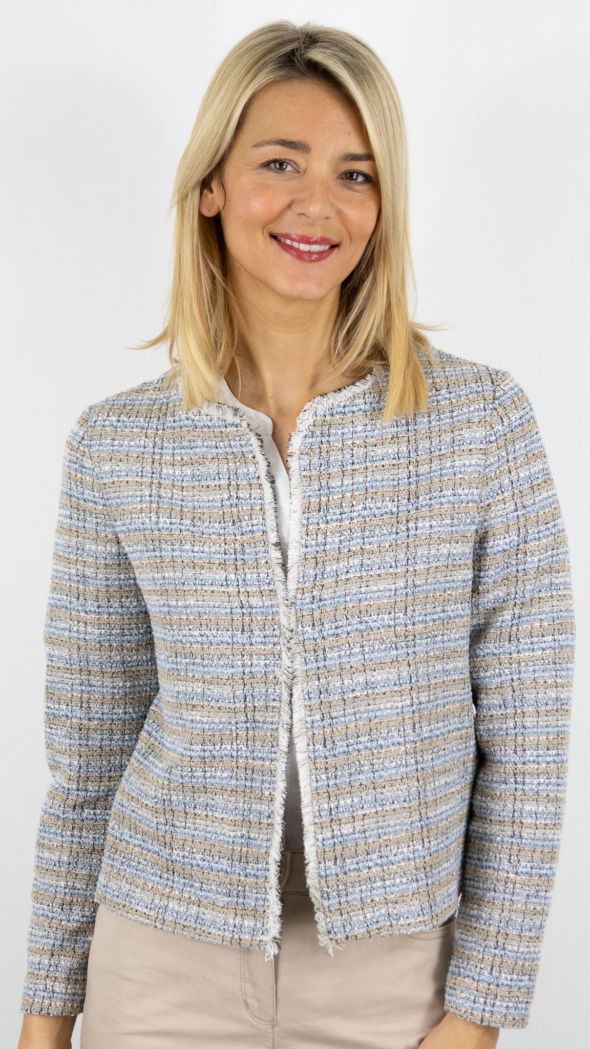 VESTE BOUCLETTE COURTE BEIGE ET CIEL FEMME BIANCA KHATY 74037