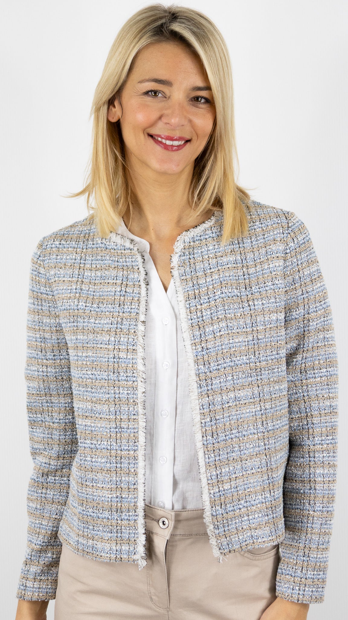 VESTE BOUCLETTE COURTE BEIGE ET CIEL FEMME BIANCA KHATY 74037