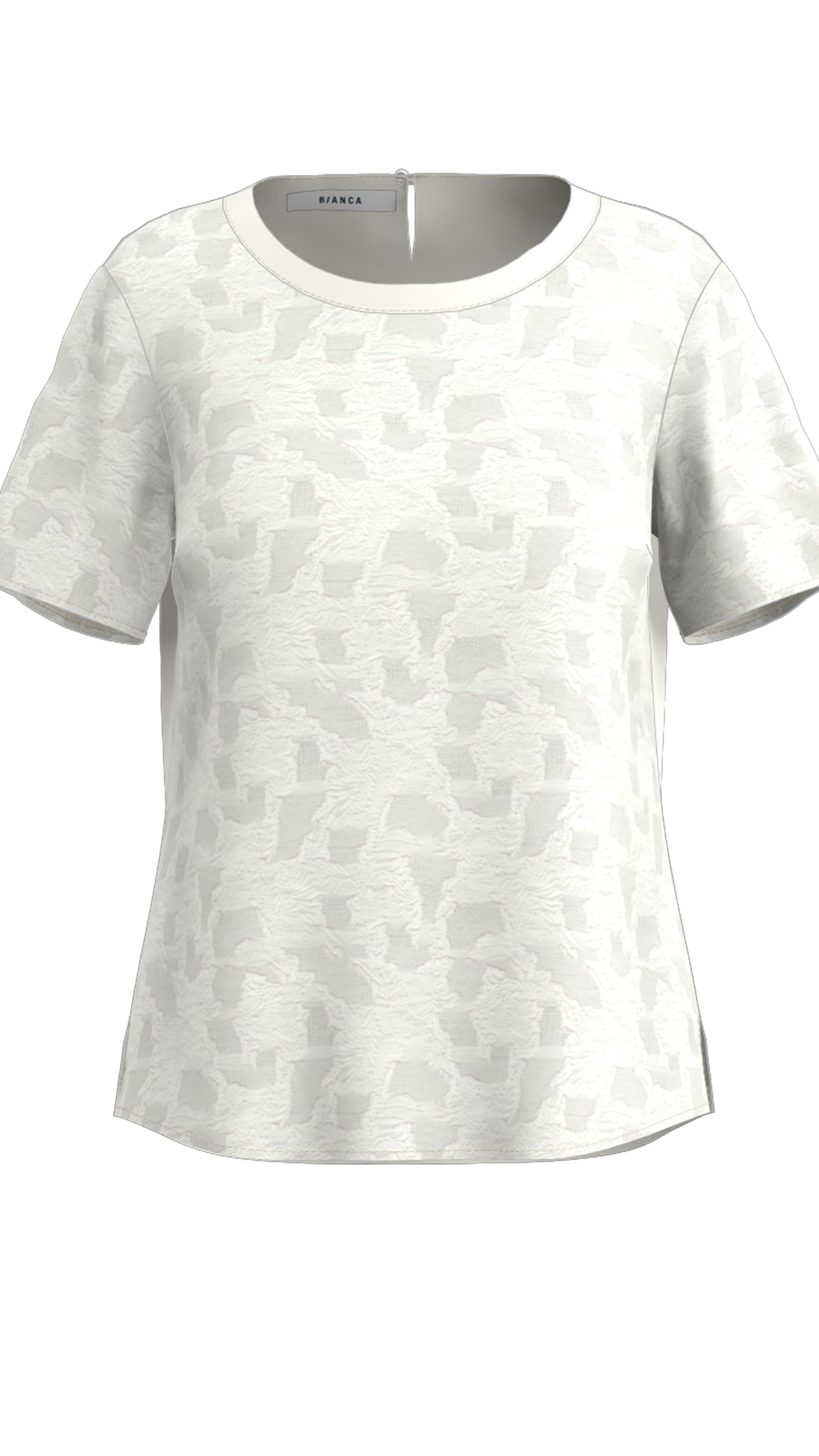 TEE-SHIRT GAUFRE BLANC POUR FEMME  BIANCA DARNI 75023