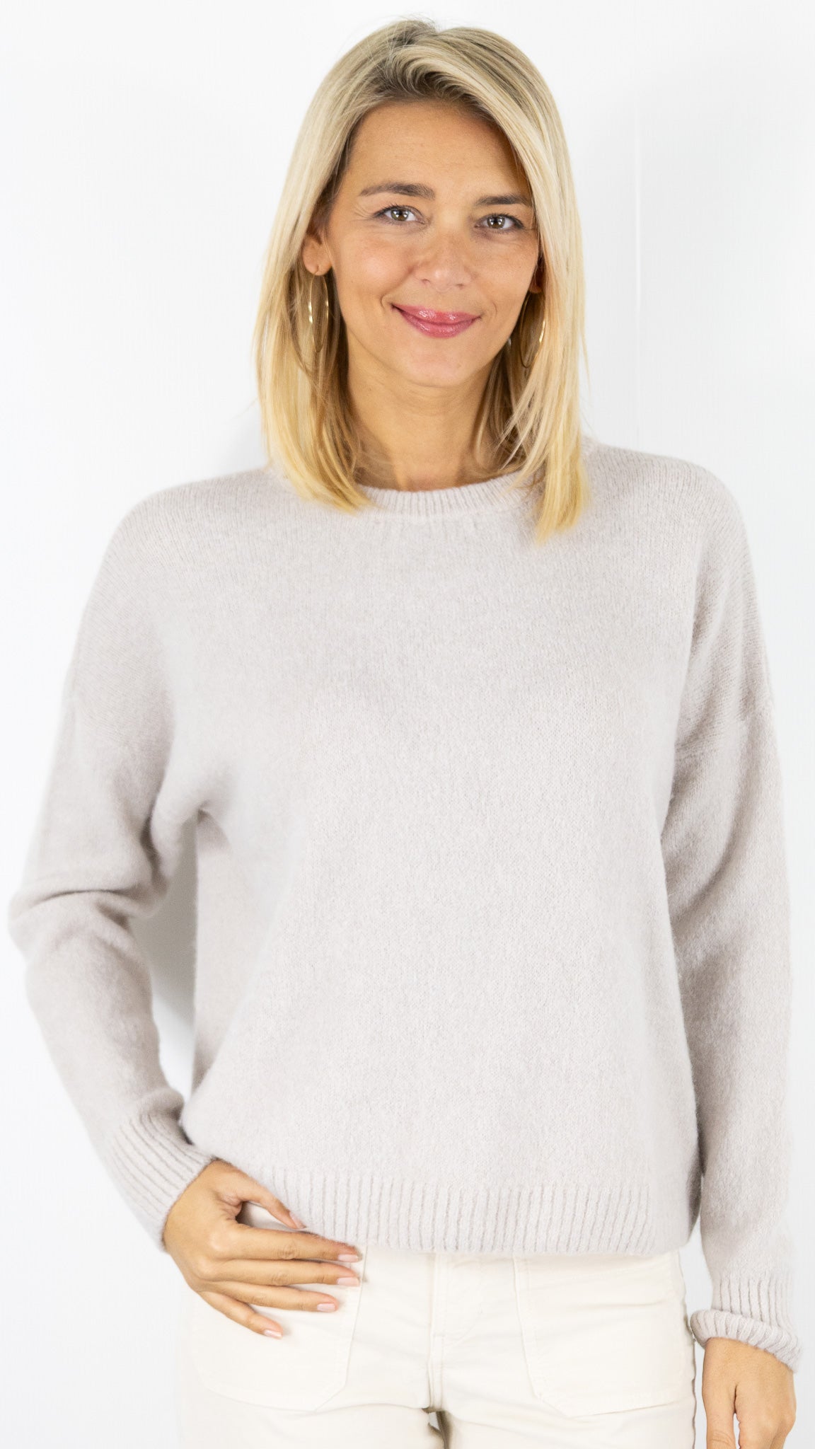 PULL RAS DU COU FEMME 7711 NAIS#color_BEIGE