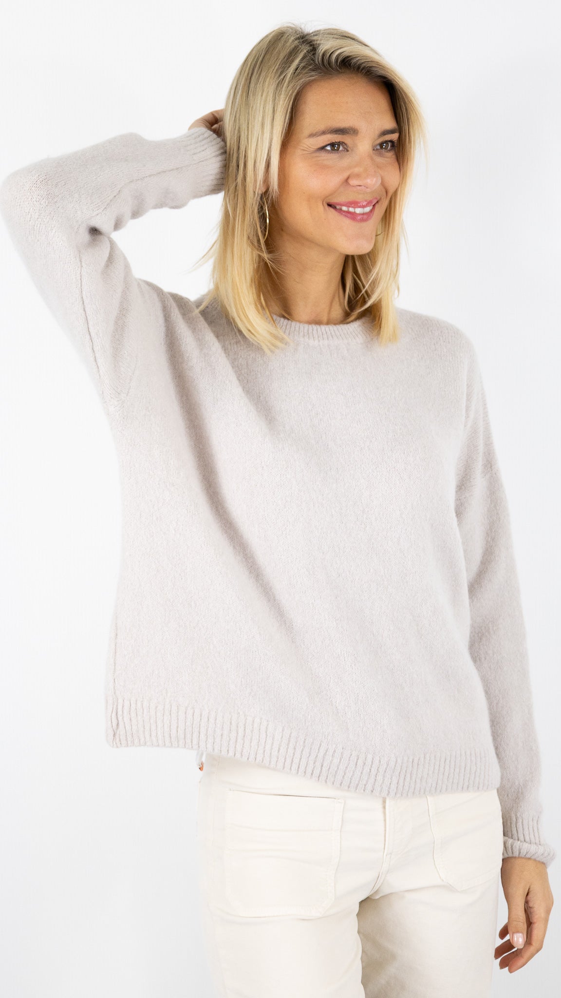 PULL RAS DU COU FEMME 7711 NAIS#color_BEIGE