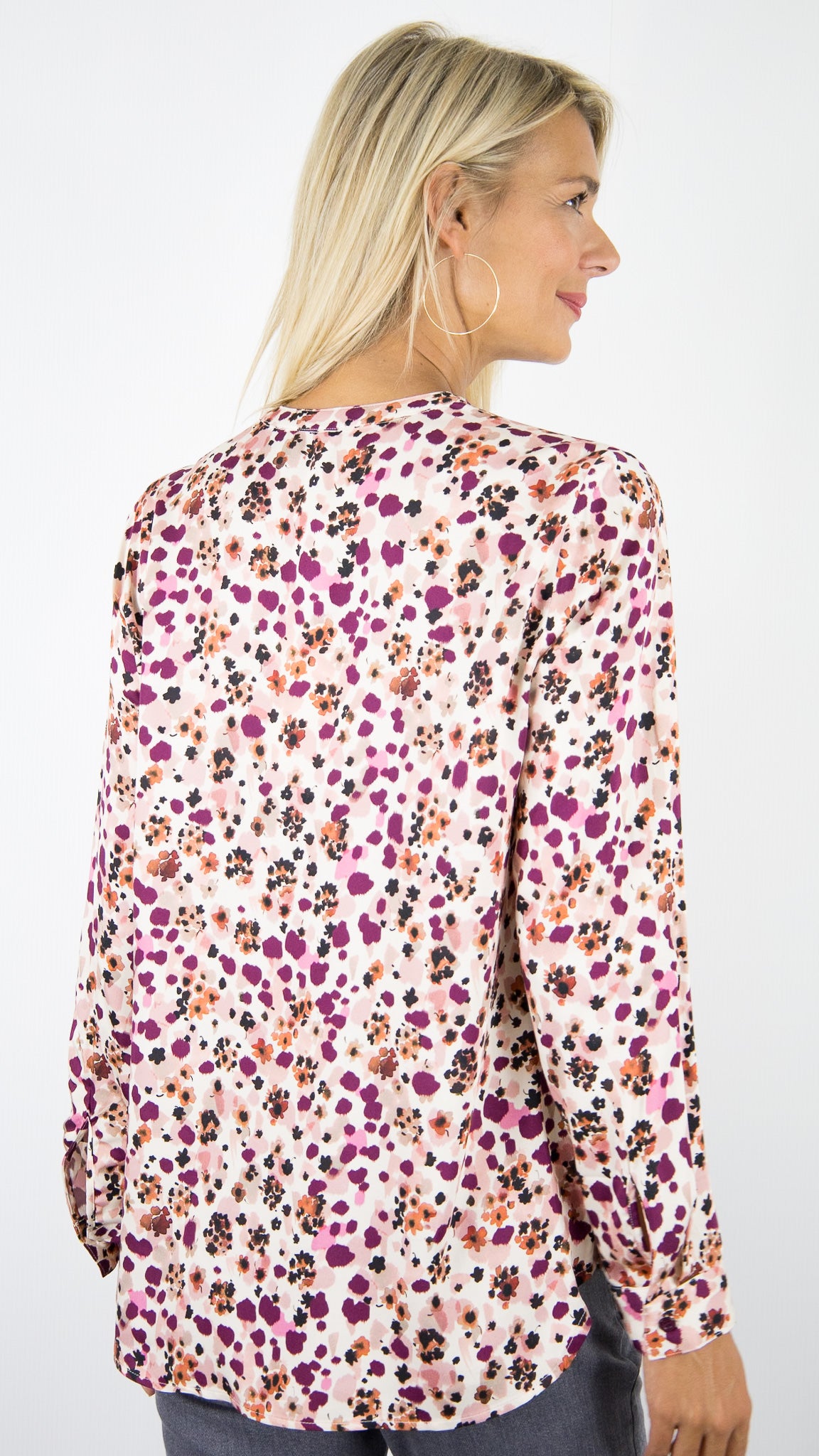 BLOUSE FLUIDE IMPRIME FLEURI POUR FEMME TONI 78-75 1454-14 BELLA#COLOR_048/VIN