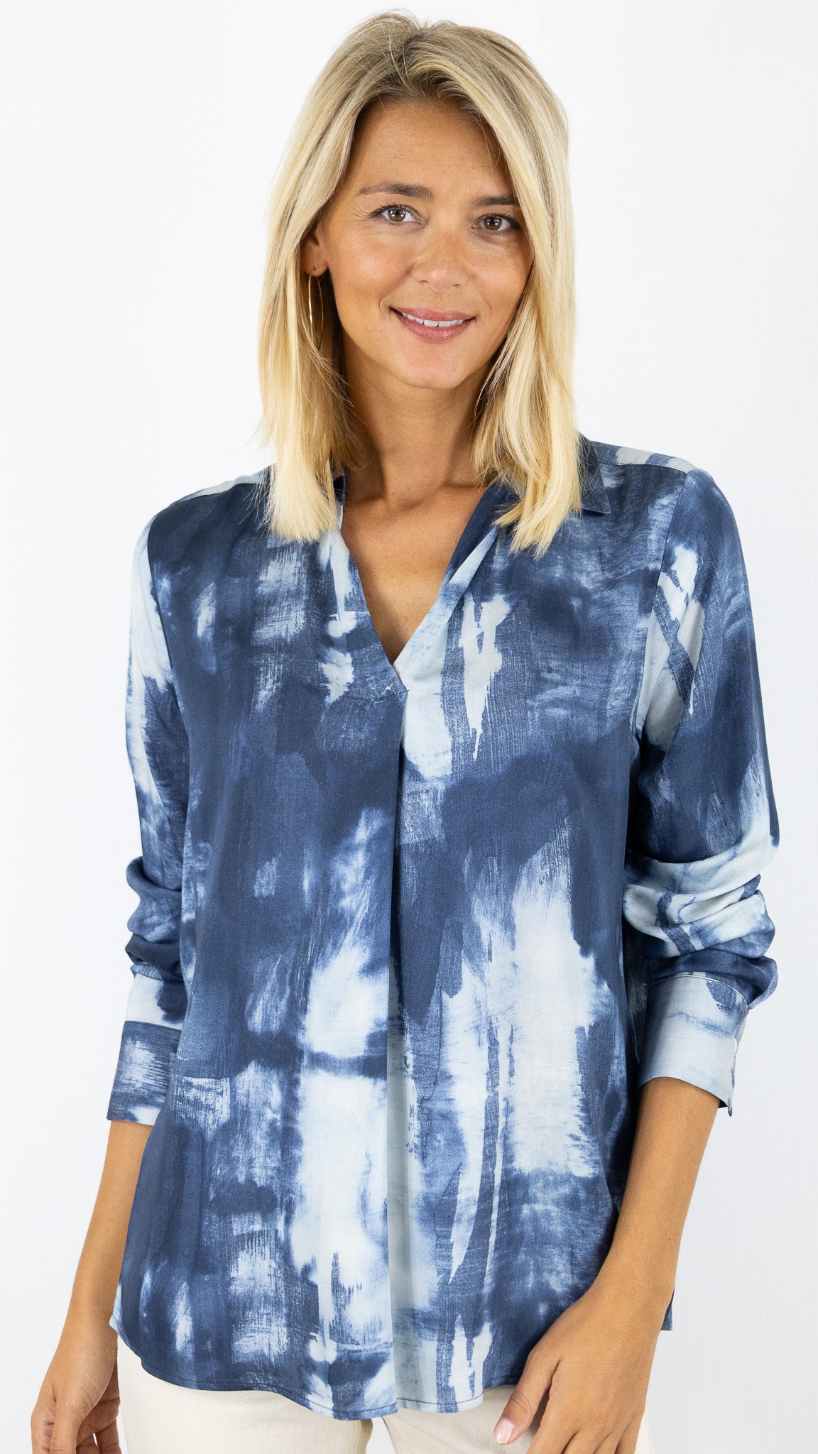 CHEMISE IMPRIME TACHES INDIGO TONI CELIA 78-76 1480-4