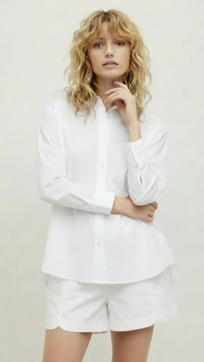 CHEMISE AMPLE EN COTON POUR FEMME SWEEWE 79602#COLOR_CREAM