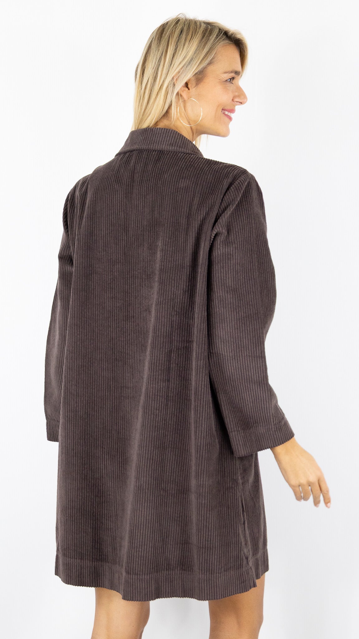 ROBE EN VELOURS FEMME 80692 LUKAP#color_CHOCO